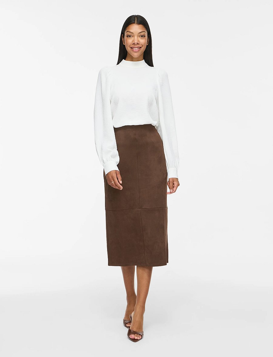 Vila - VINANCY IDA HW MIDI SKIRT/KA - coffee bean - 3