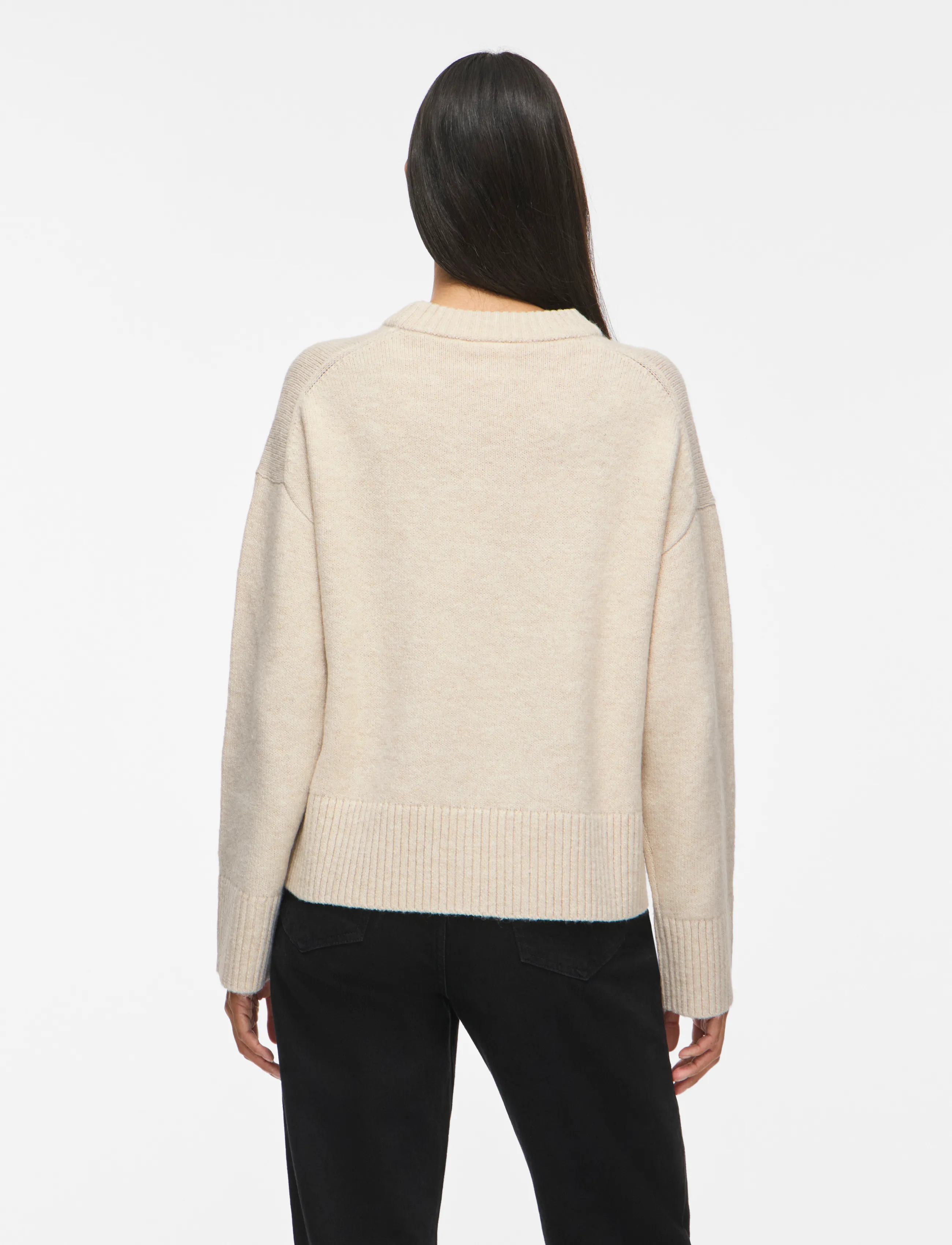 Vila - VISIA L/S O-NECK KNIT PULLOVER - kampsunid - birch - 3