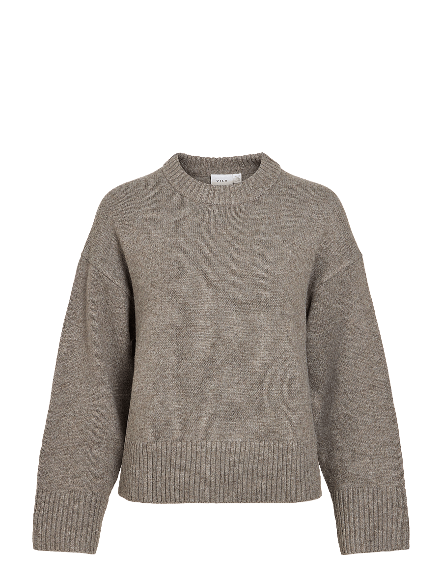 Vila - VISIA L/S O-NECK KNIT PULLOVER - pullover - falcon - 1