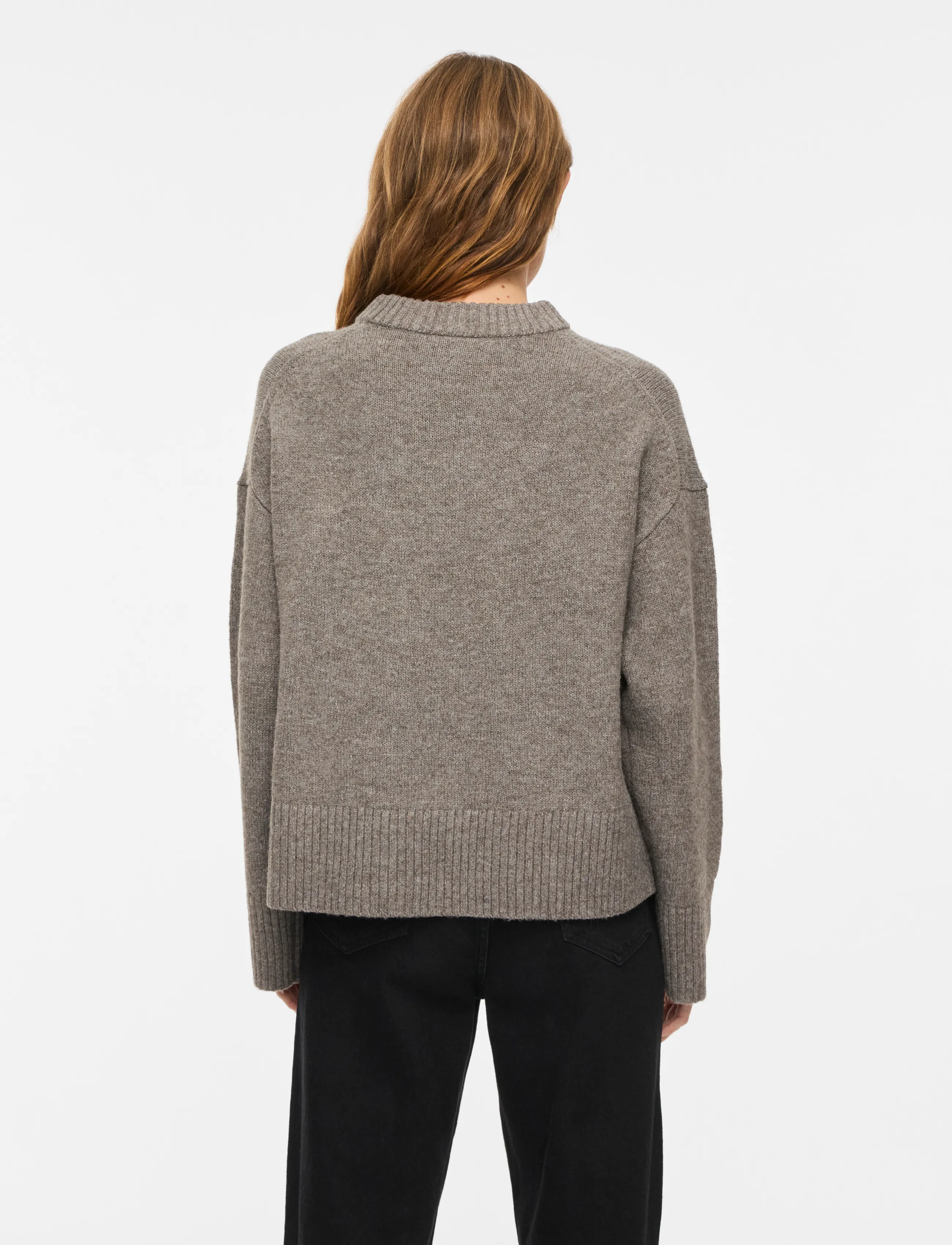 Vila - VISIA L/S O-NECK KNIT PULLOVER - pullover - falcon - 3