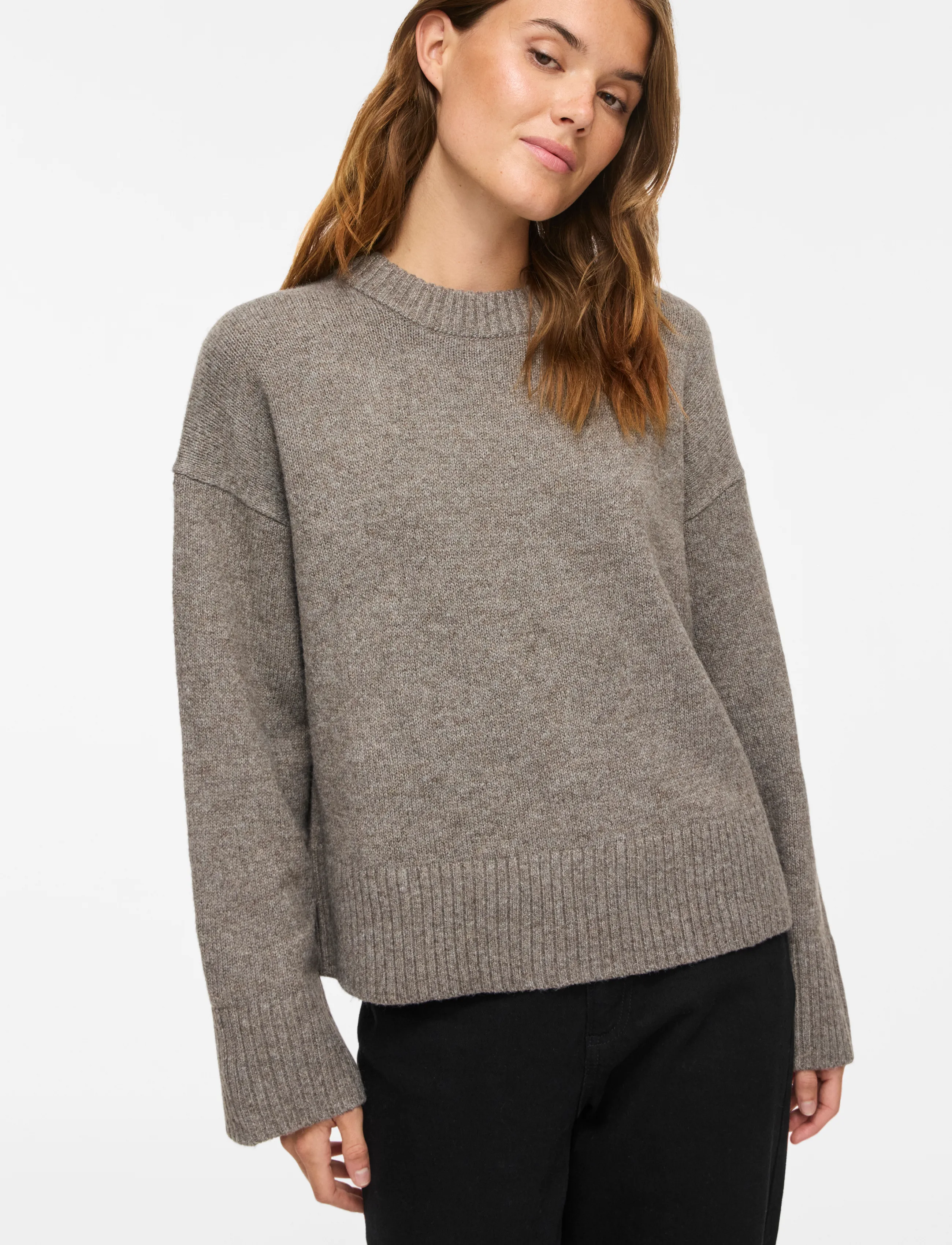 Vila - VISIA L/S O-NECK KNIT PULLOVER - pullover - falcon - 5