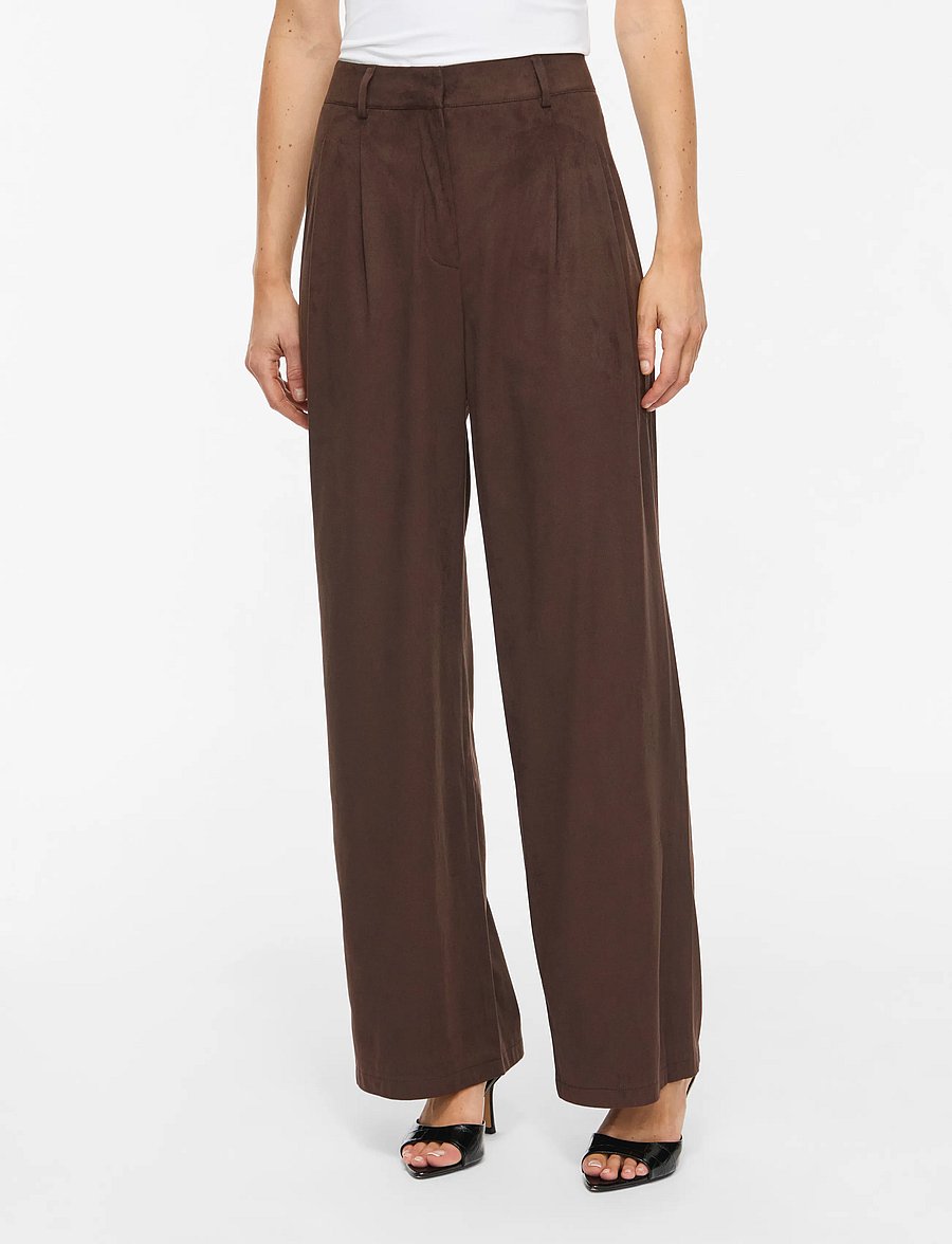 Vila - VICHOOSE HW STRAIGHT PANTS/KA - coffee bean - 0