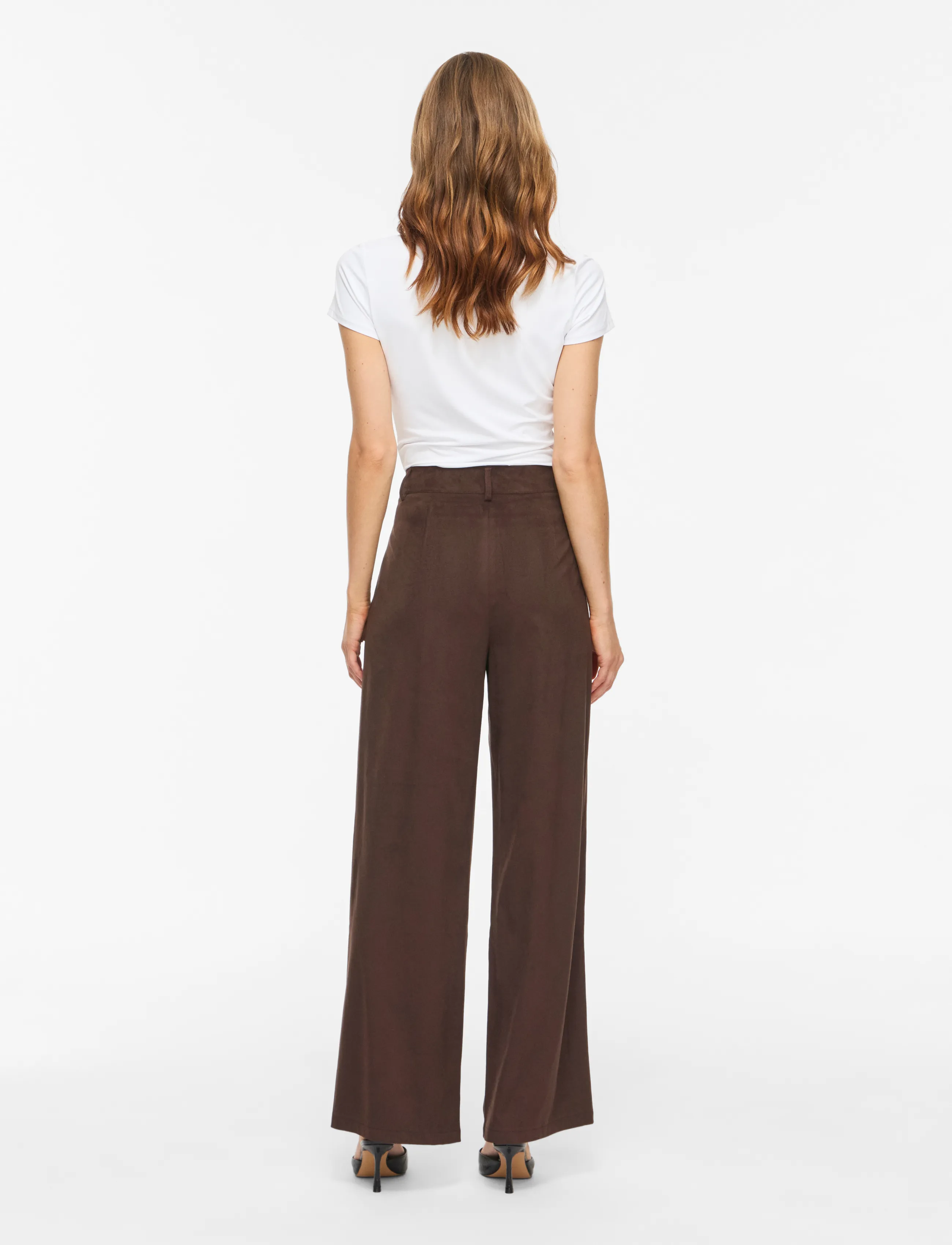 Vila - VICHOOSE HW  STRAIGHT PANTS/KA - coffee bean - 3