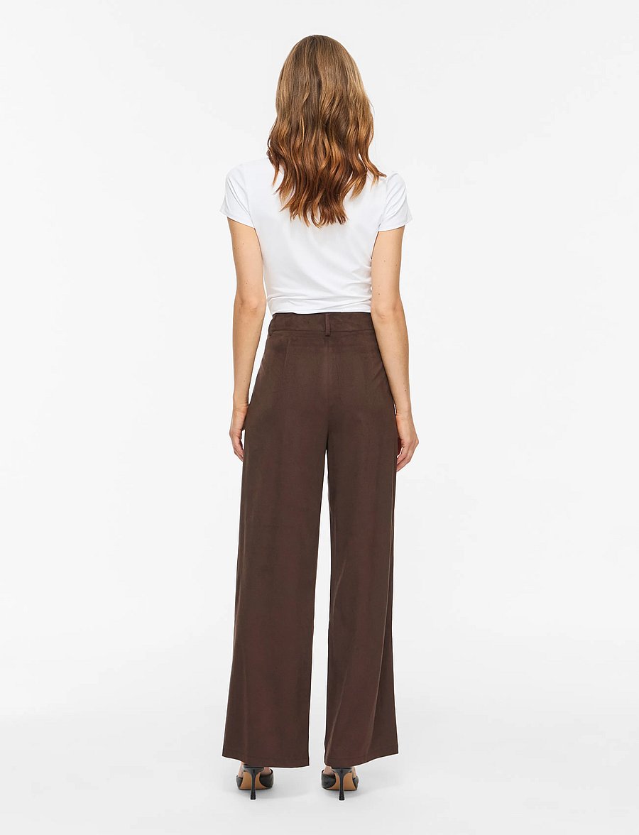 Vila - VICHOOSE HW STRAIGHT PANTS/KA - coffee bean - 3