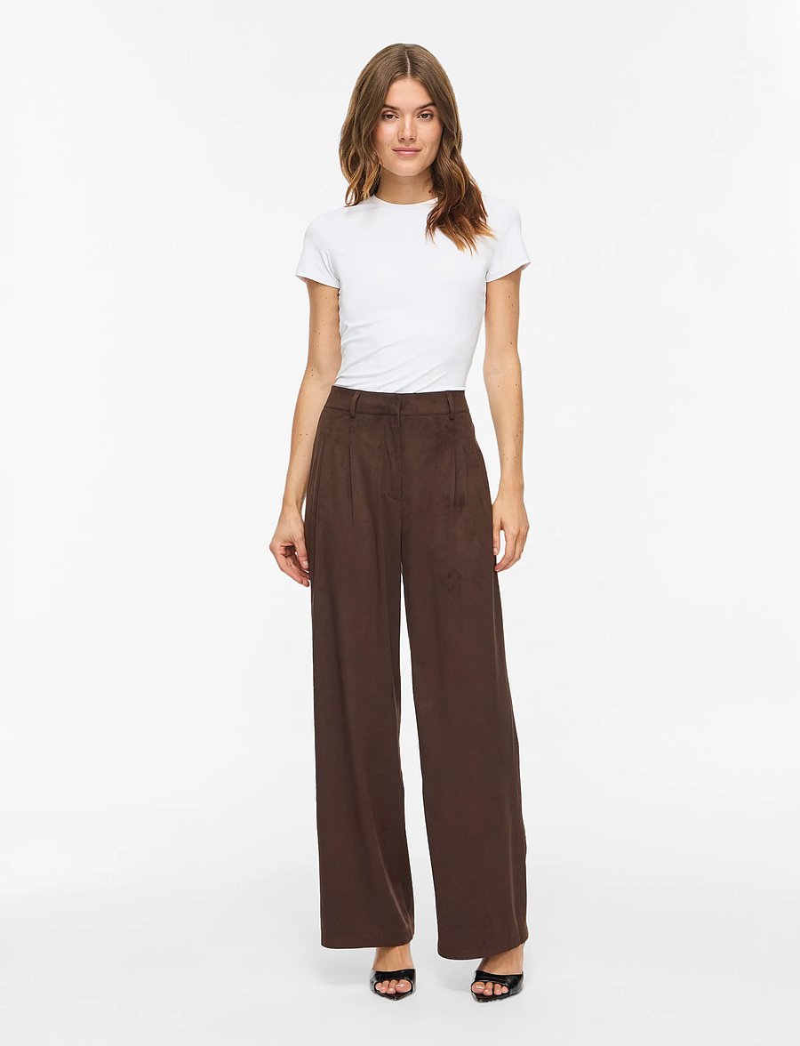 Vila - VICHOOSE HW STRAIGHT PANTS/KA - coffee bean - 4