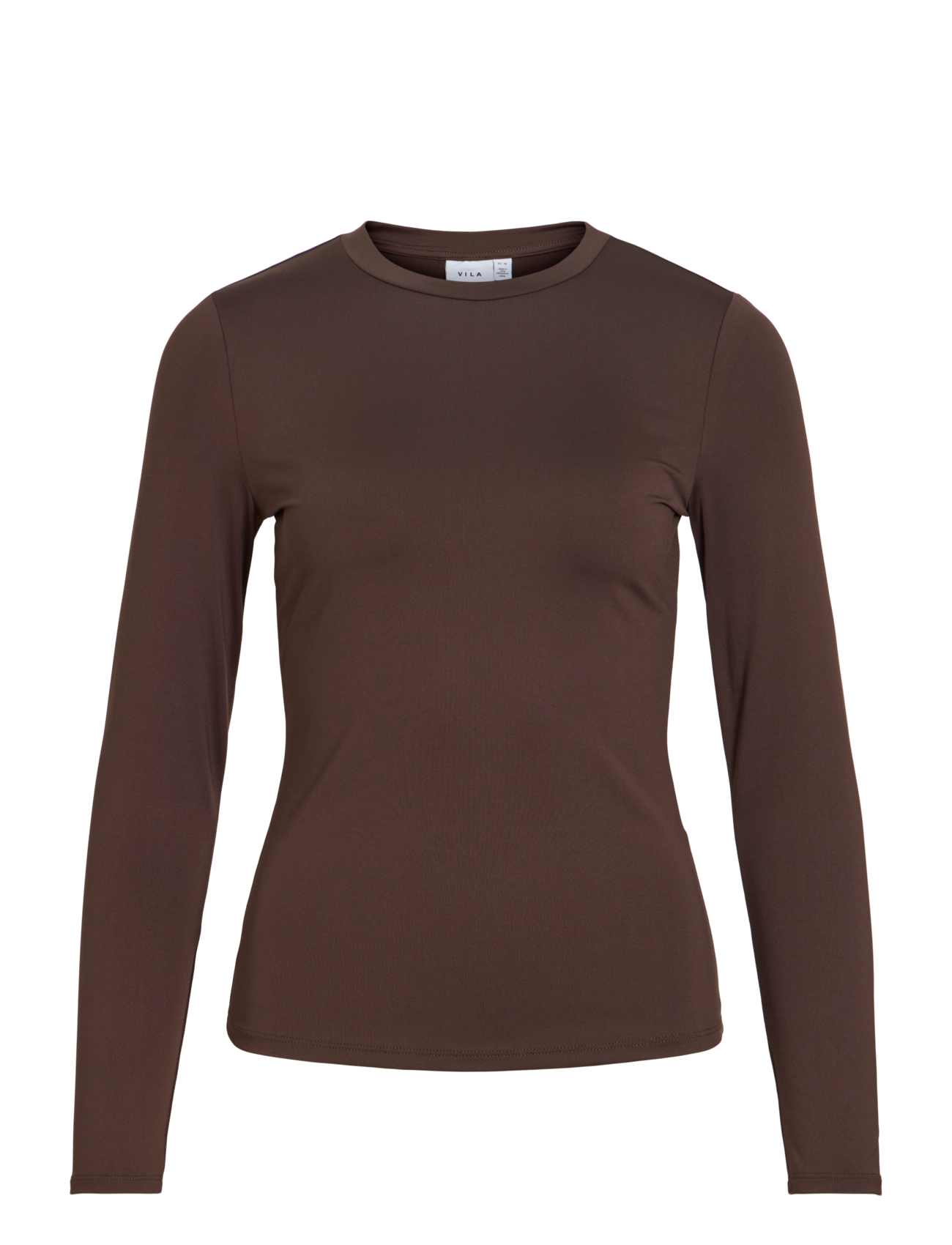 Vila - VIKENZA L/S O-NECK TOP/KA - langärmlige tops - coffee bean - 1