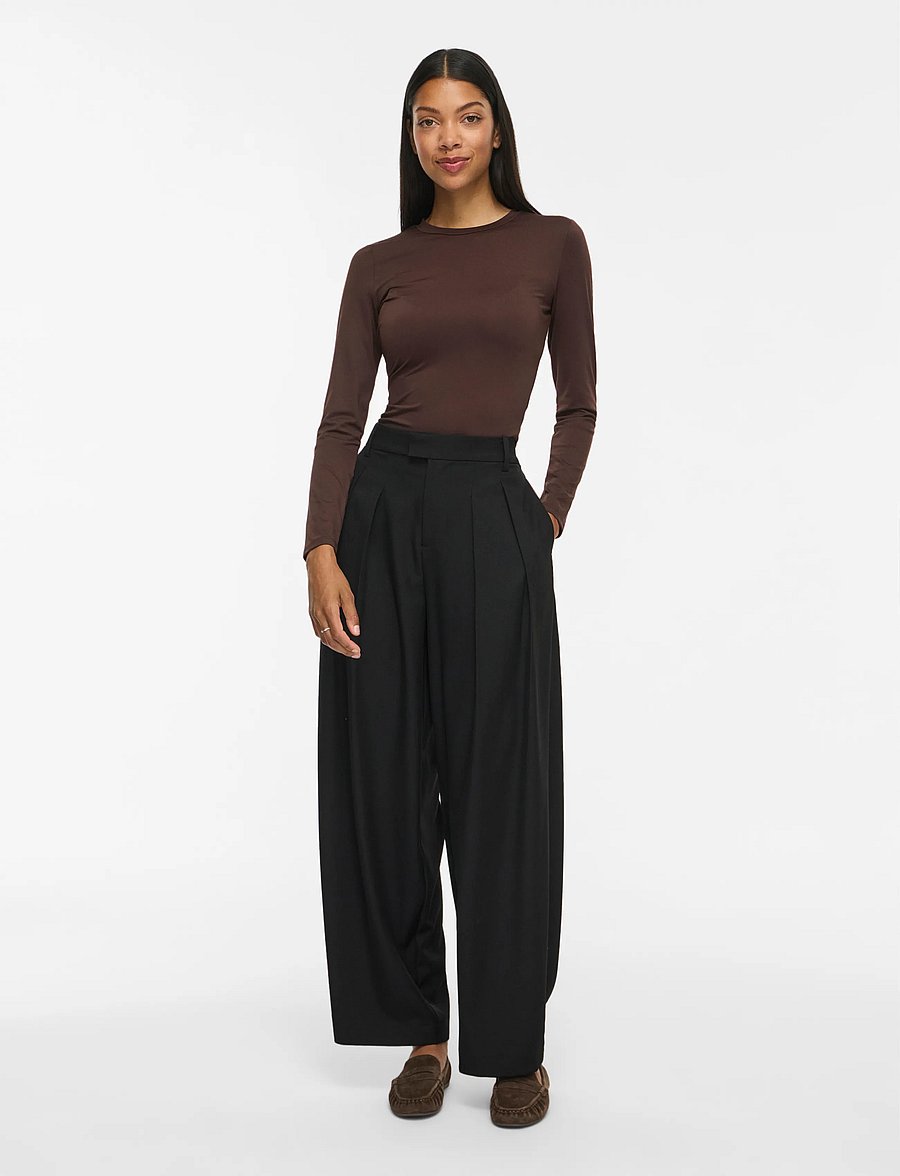 Vila - VIKENZA L/S O-NECK TOP/KA - langärmlige tops - coffee bean - 4
