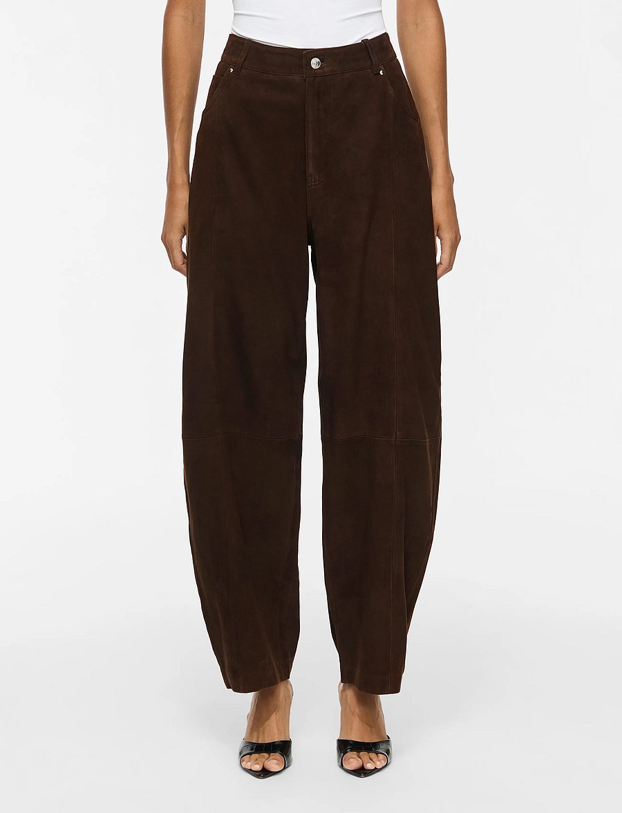 Vila - VIIDA BARREL HW PANTS/1/KA - coffee bean - 0