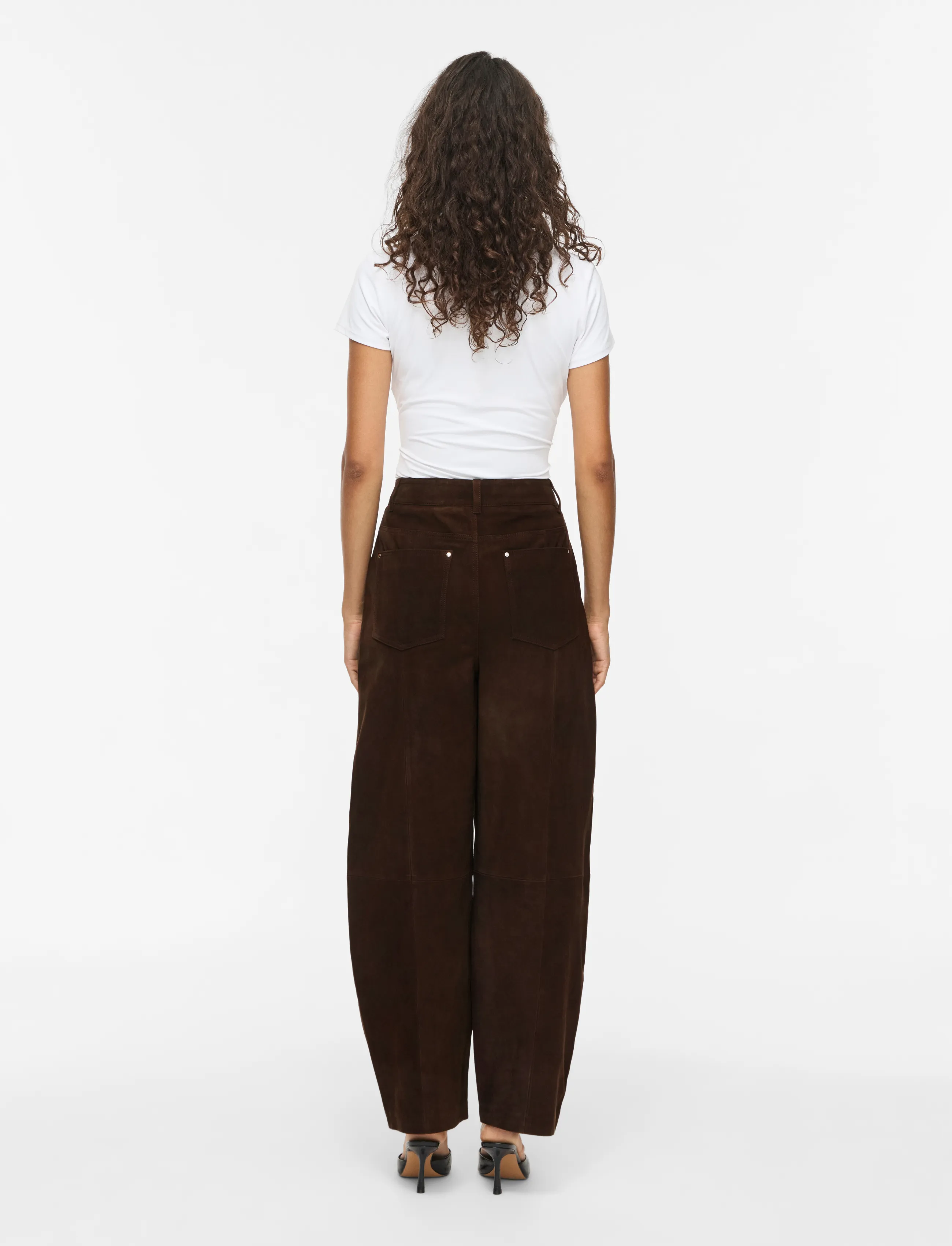 Vila - VIIDA BARREL HW PANTS/1/KA - coffee bean - 3