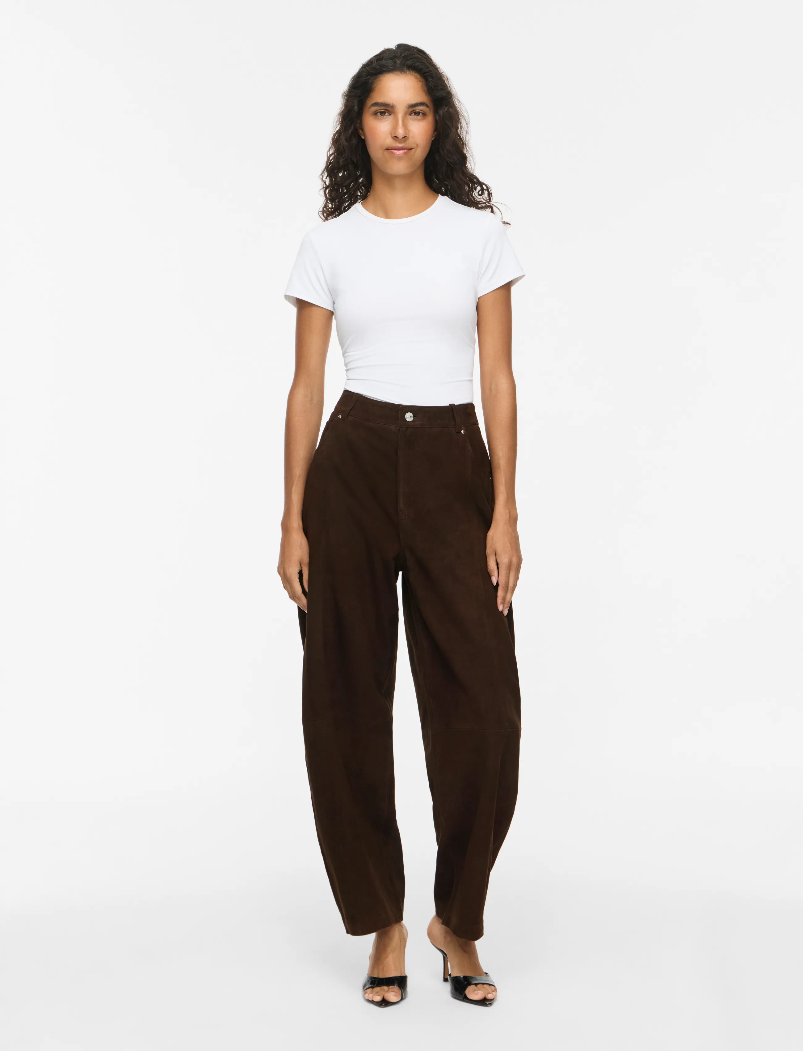 Vila - VIIDA BARREL HW PANTS/1/KA - coffee bean - 4
