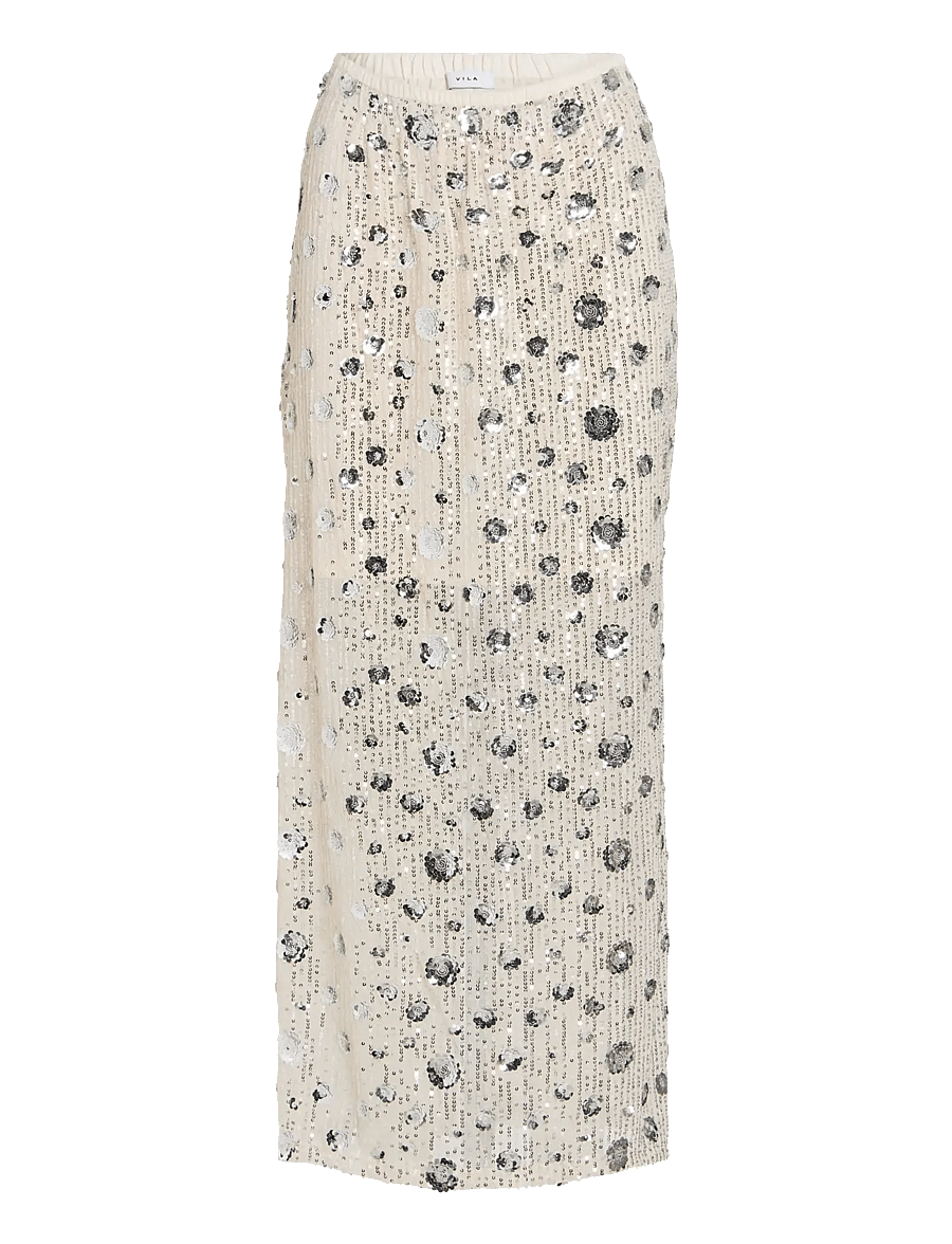 Vila - VIISILD HW SEQUINS SKIRT - sequin skirts - birch - 1
