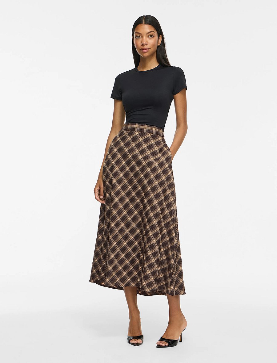 Vila - VILENE CHECK ANKLE SKIRT/SPI - nomad - 4