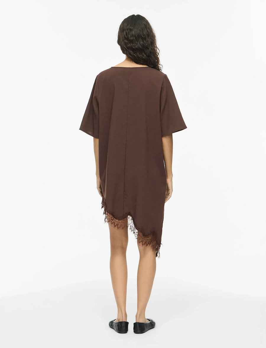 Vila - VIALICJA 2/4 LACE MIDI DRESS - spitzenkleider - coffee bean - 3