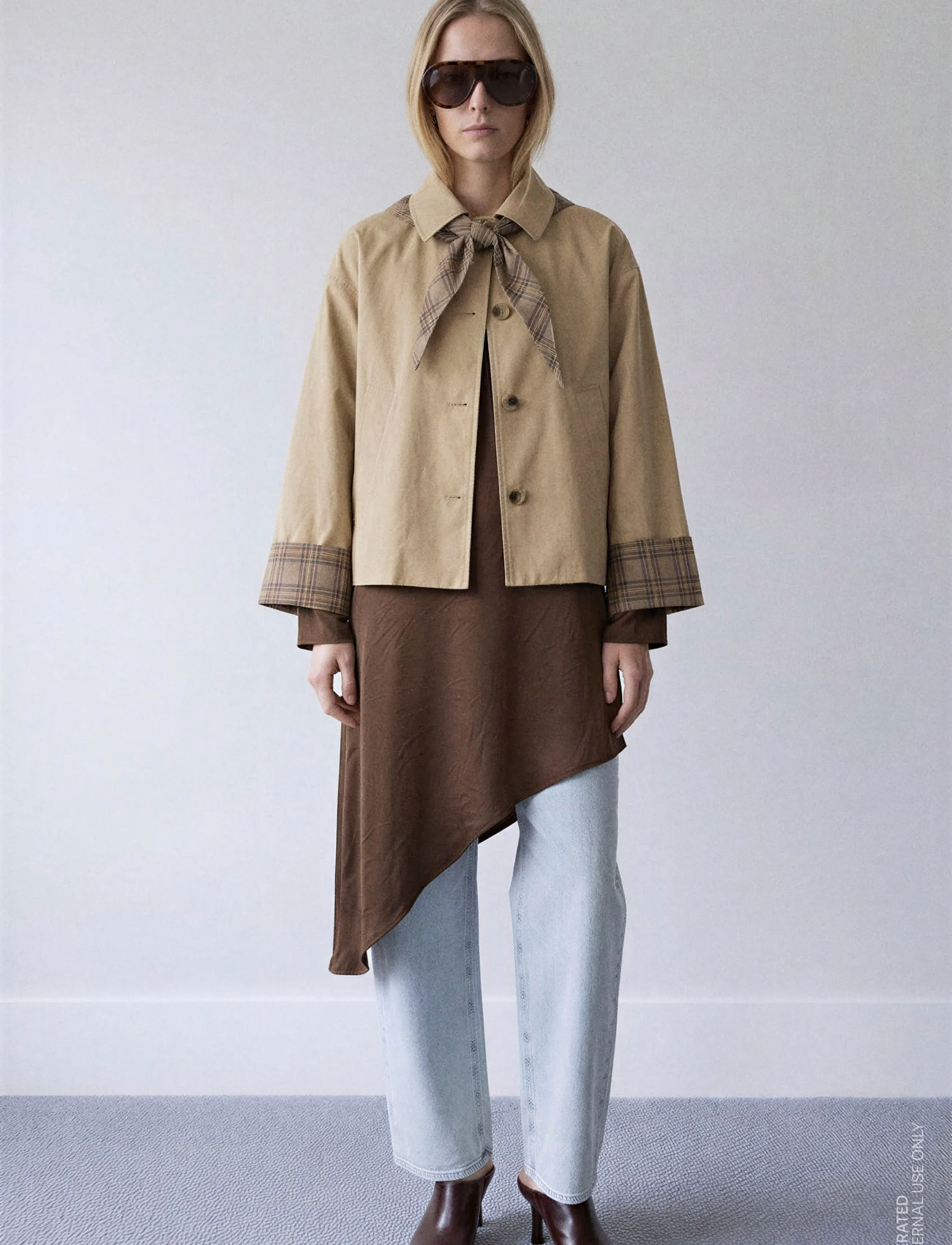 Vila VISIMONE L/S MIDI DRESS - Klänningar - COFFEE BEAN / brown