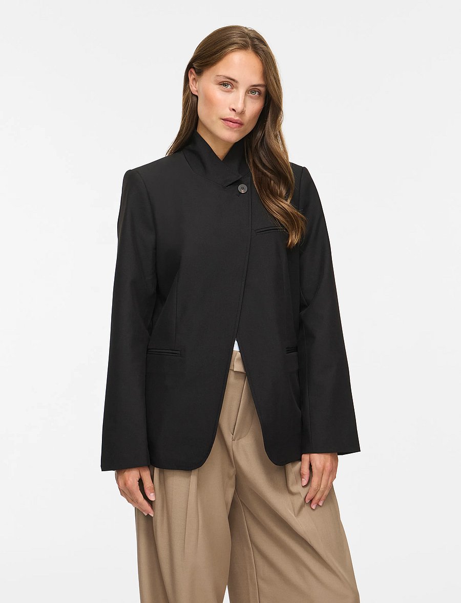 Vila - VIBEATA L/S BLAZER - Üherealised pintsakud - black - 0