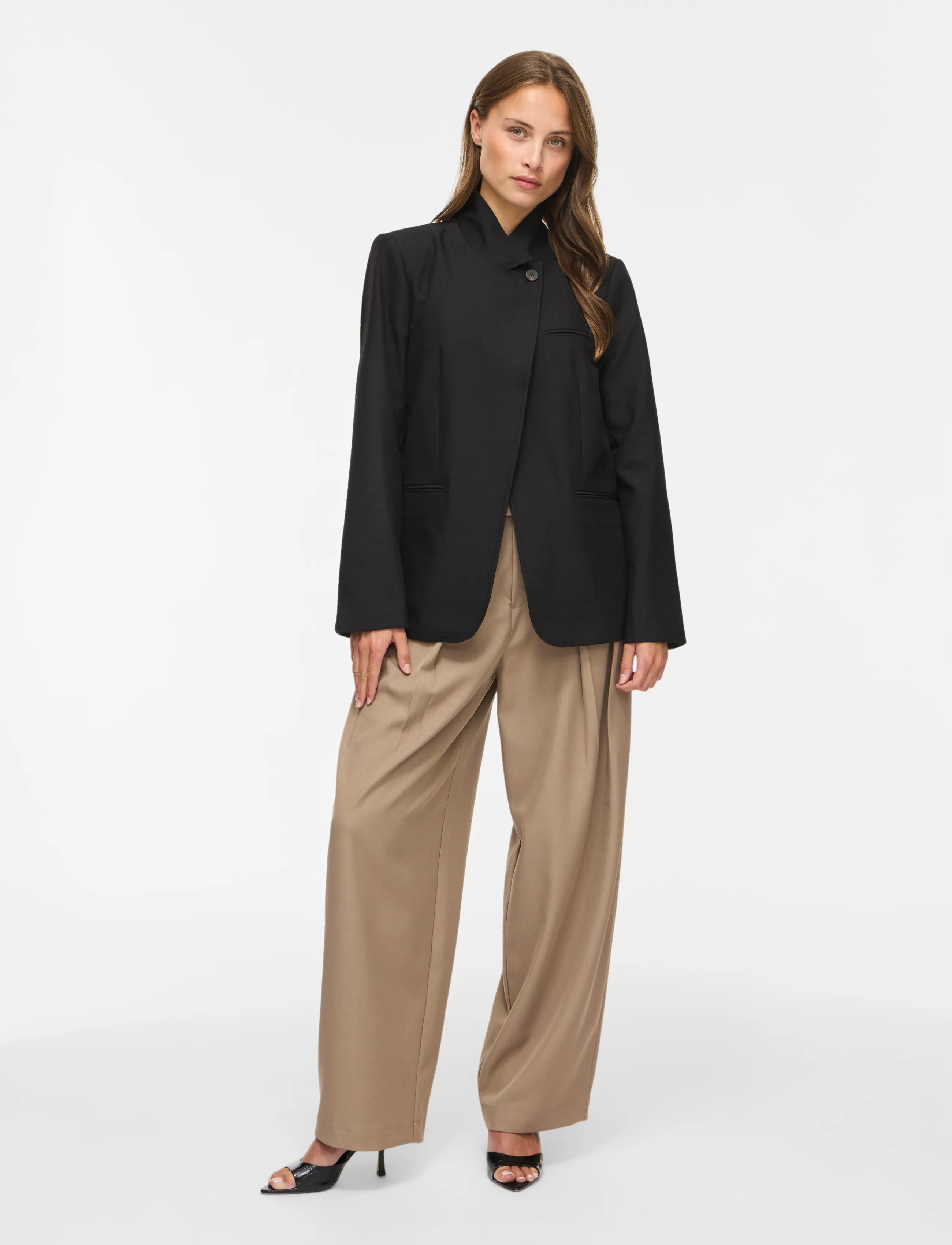 Vila - VIBEATA L/S BLAZER - Üherealised pintsakud - black - 4