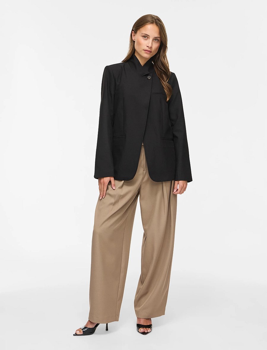 Vila - VIBEATA L/S BLAZER - Üherealised pintsakud - black - 4
