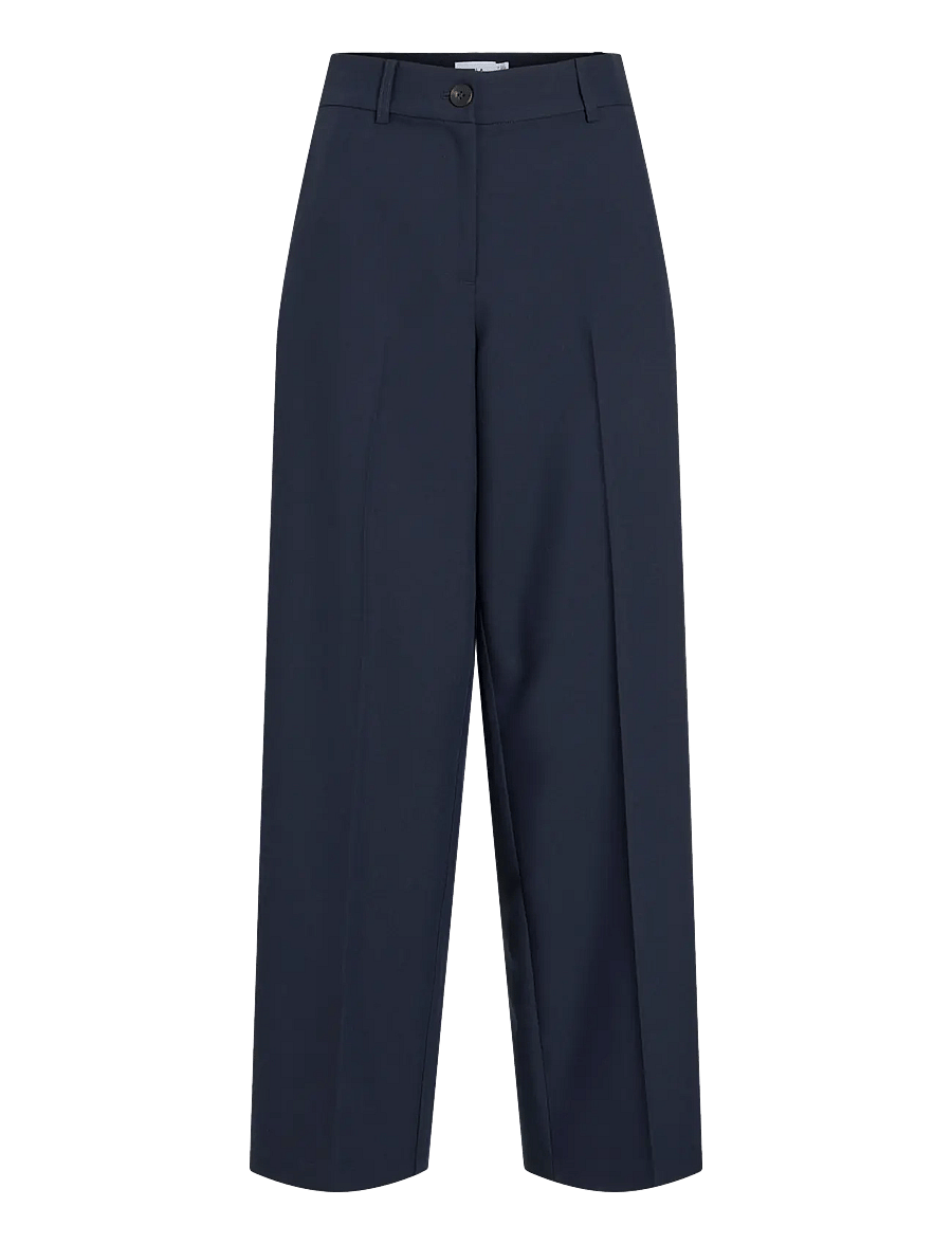 Vila - VIBEATA HW TROUSERS - laia säärega püksid - navy blazer - 0