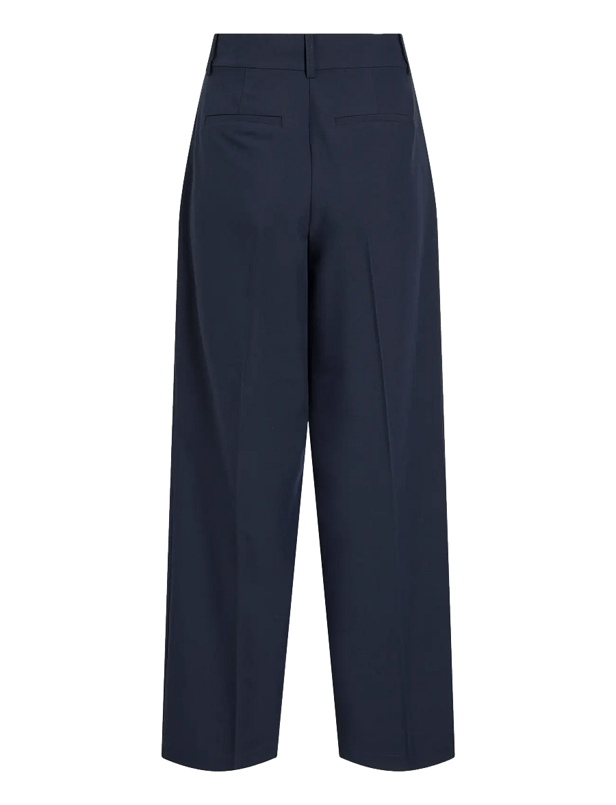 Vila - VIBEATA HW TROUSERS - laia säärega püksid - navy blazer - 1