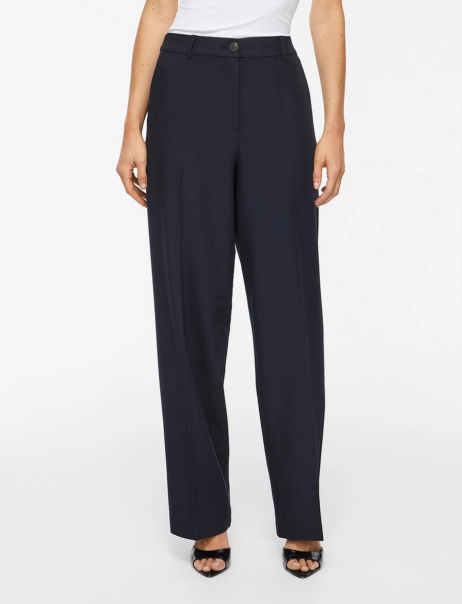 Vila - VIBEATA HW TROUSERS - laia säärega püksid - navy blazer - 0