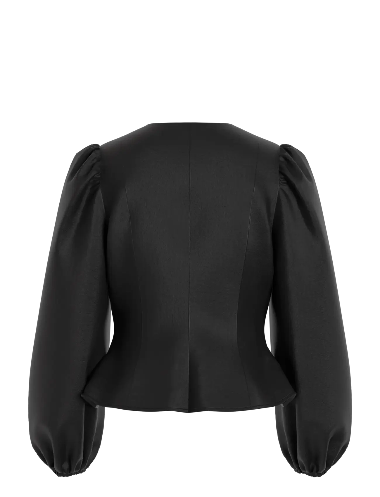 Vila - VISHINA L/S O-NECK SHAPED TOP/PTY/KA - langærmede bluser - black - 1