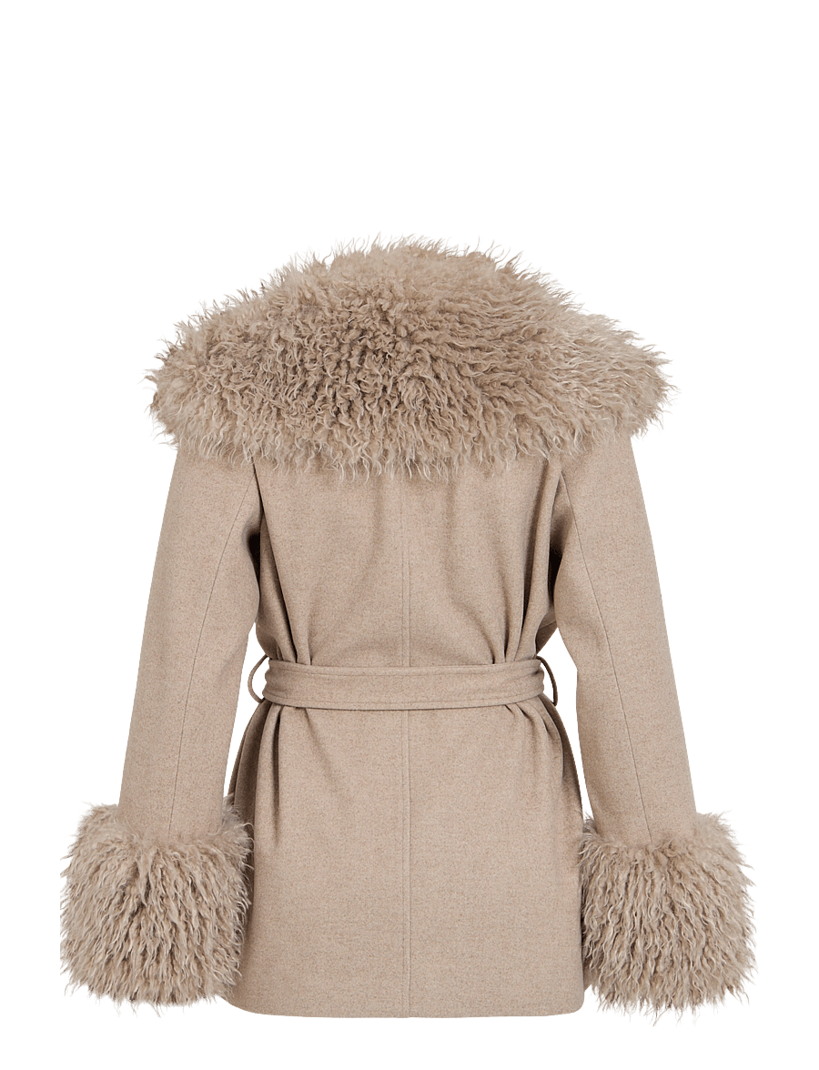 Vila - VIBALOU L/S SHORT COAT/KA - faux fur jakker - natural melange - 2