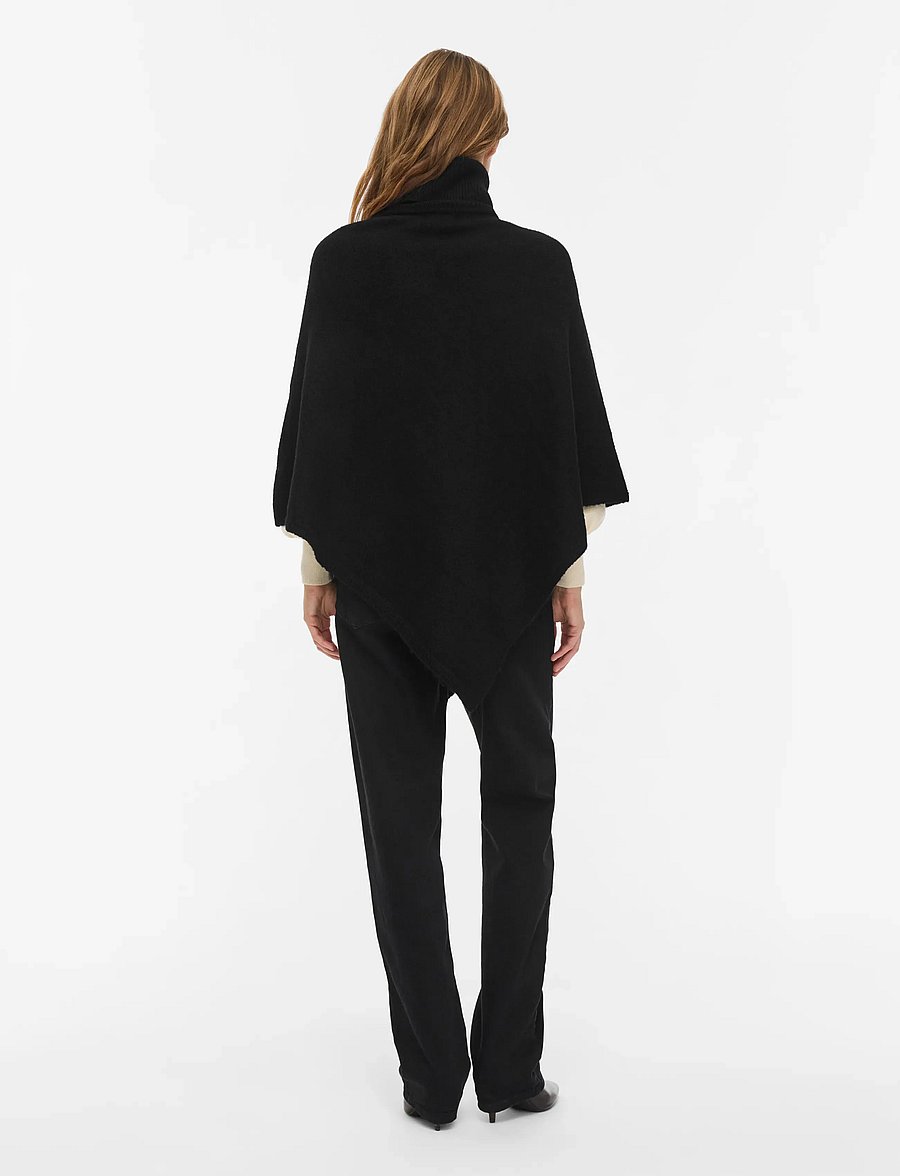 Vila - VIKIKA ROLLNECK PONCHO/KA - ponchos & capes - black - 3