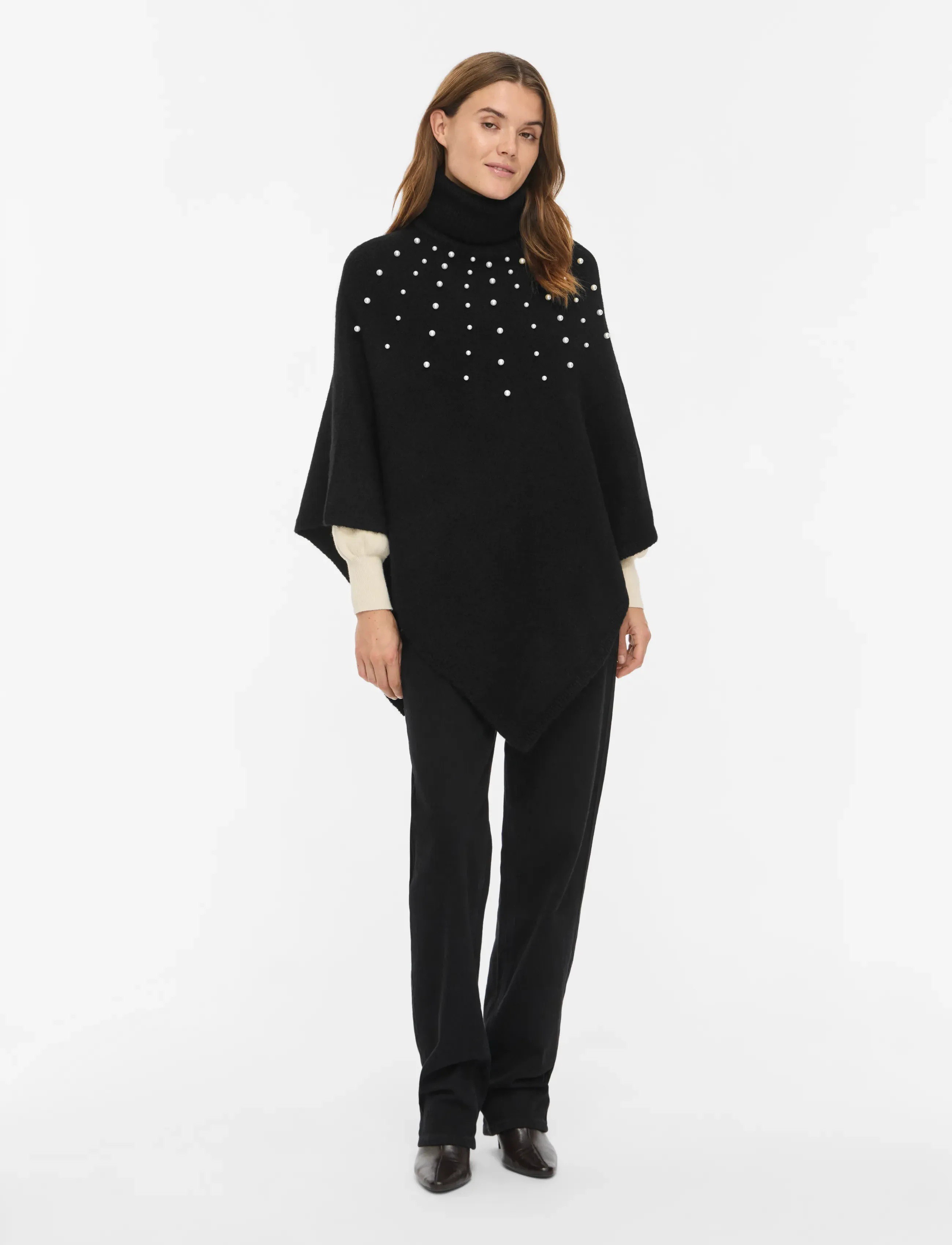 Vila - VIKIKA ROLLNECK PONCHO/KA - black - 4
