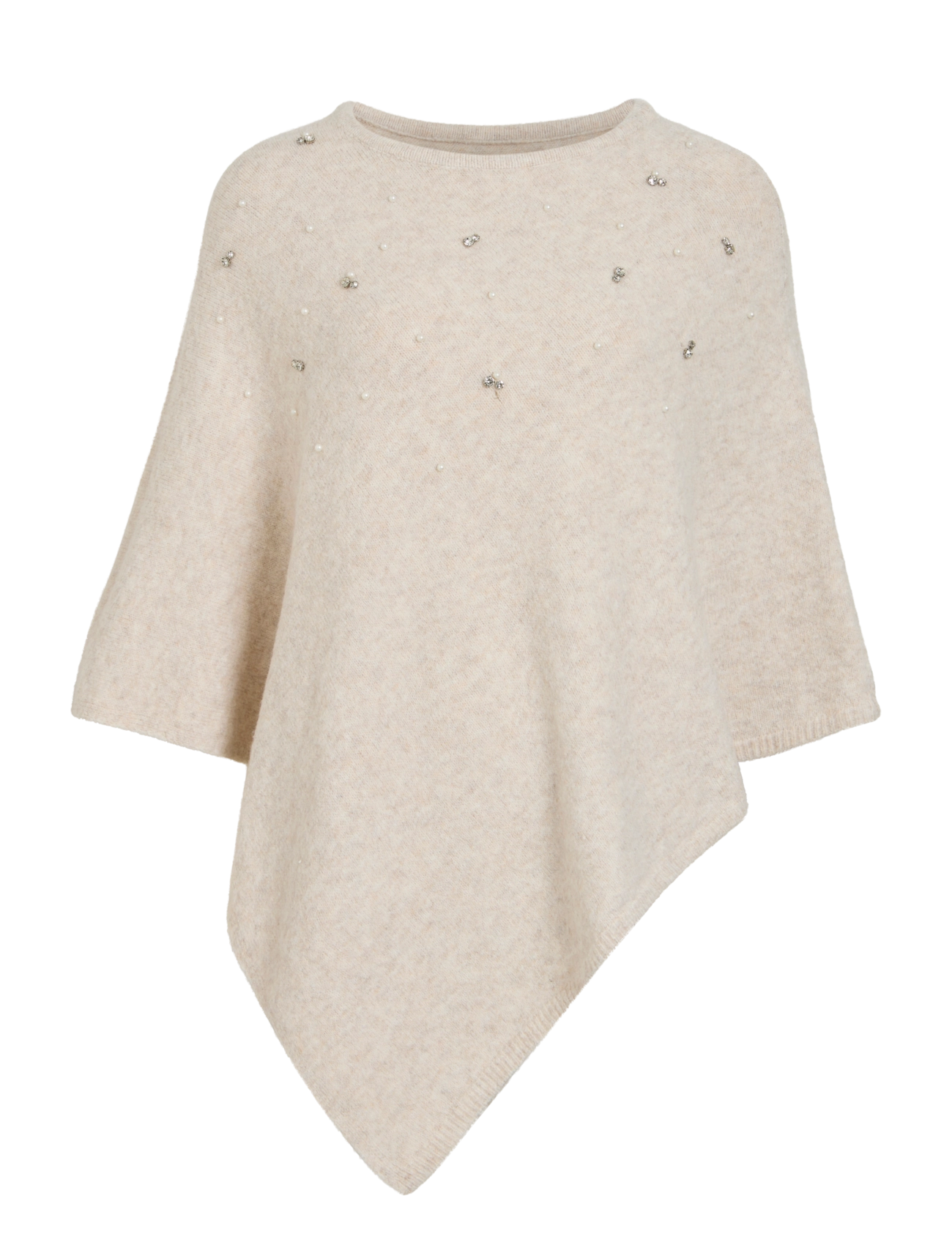 Vila VIMISA PONCHO/KA - Kläder - NATURAL MELANGE / cream