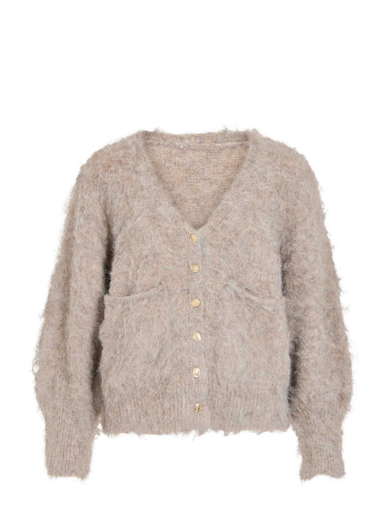 Vila VILINNA L/S V-NECK KNIT CARDIGAN/KA - Cardigans - NATURAL MELANGE / beige