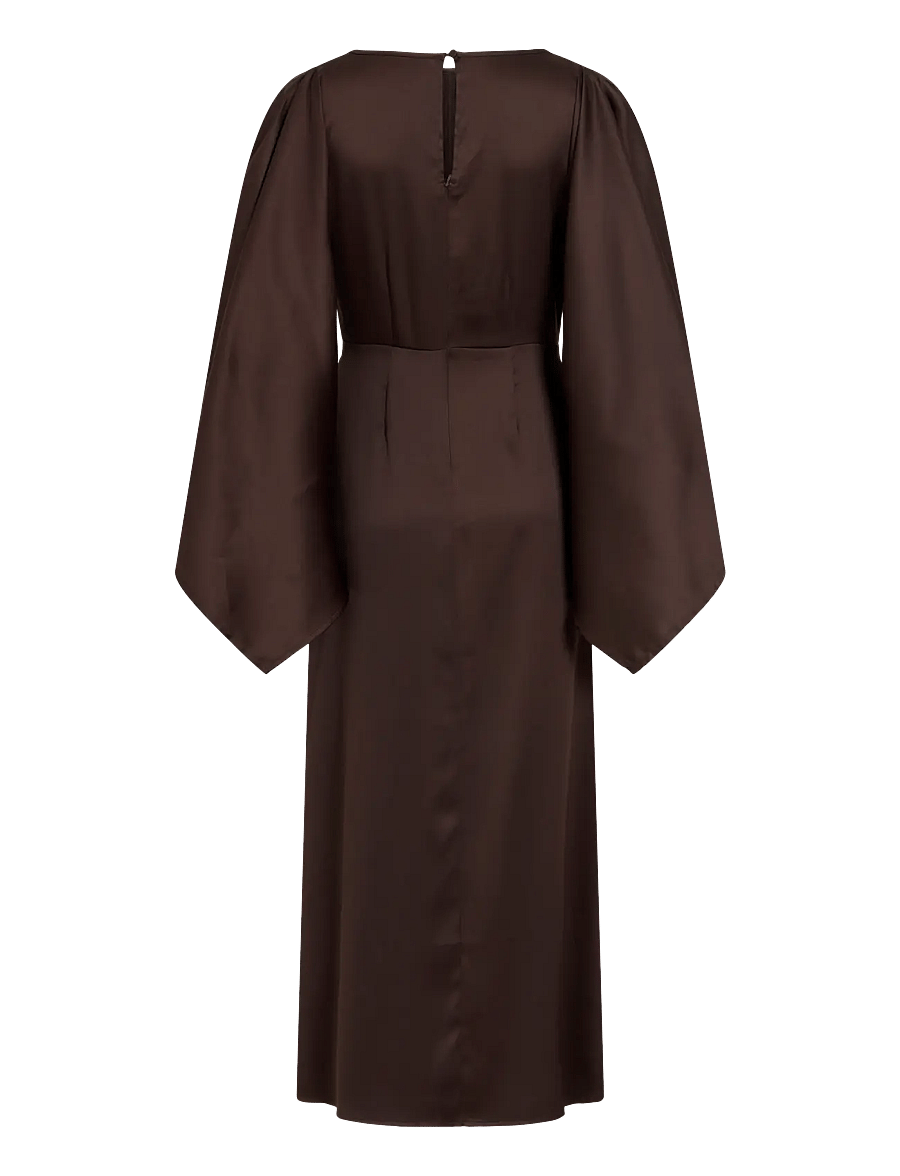 Vila - VICRAZY O-NECK ANKLE DRESS/PTY/KA - coffee bean - 1