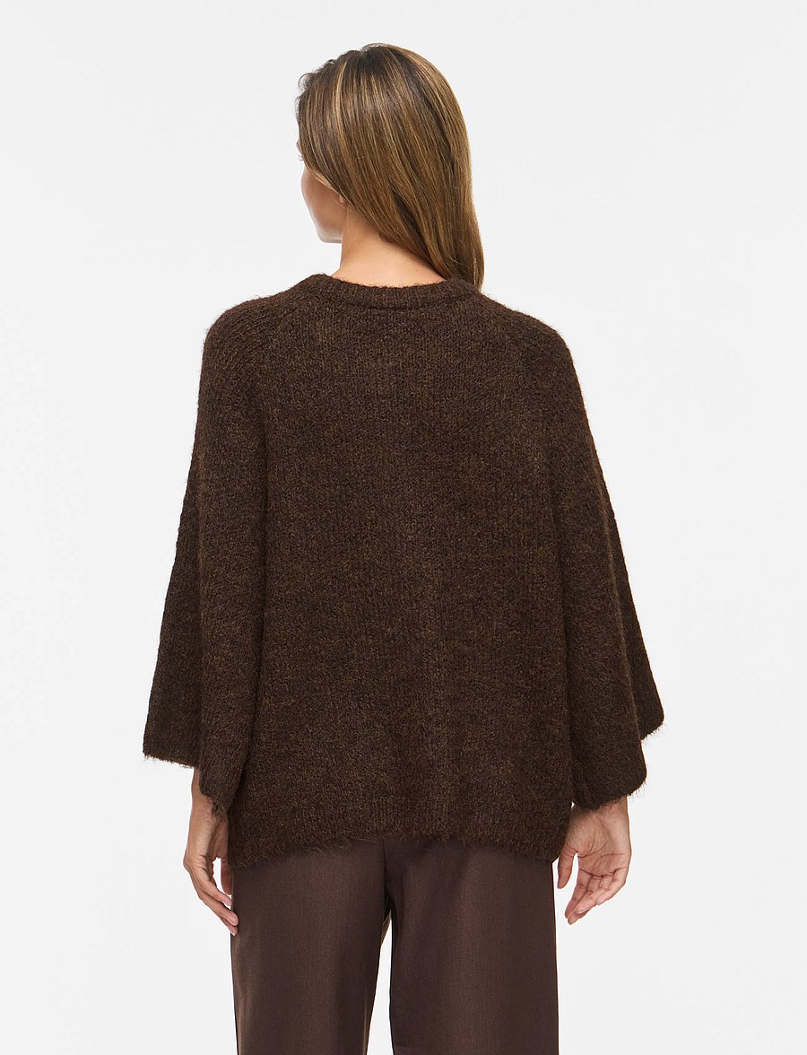 Vila - VIBOWS 3/4 KNIT CARDIGAN/LN/1 - koftor - coffee bean - 3