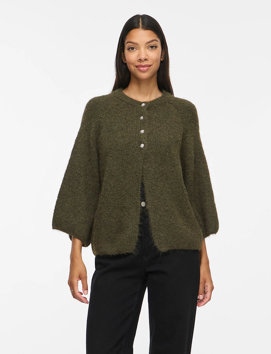 Vila - VIBOWS 3/4 KNIT CARDIGAN/LN/1 - forest night - 0