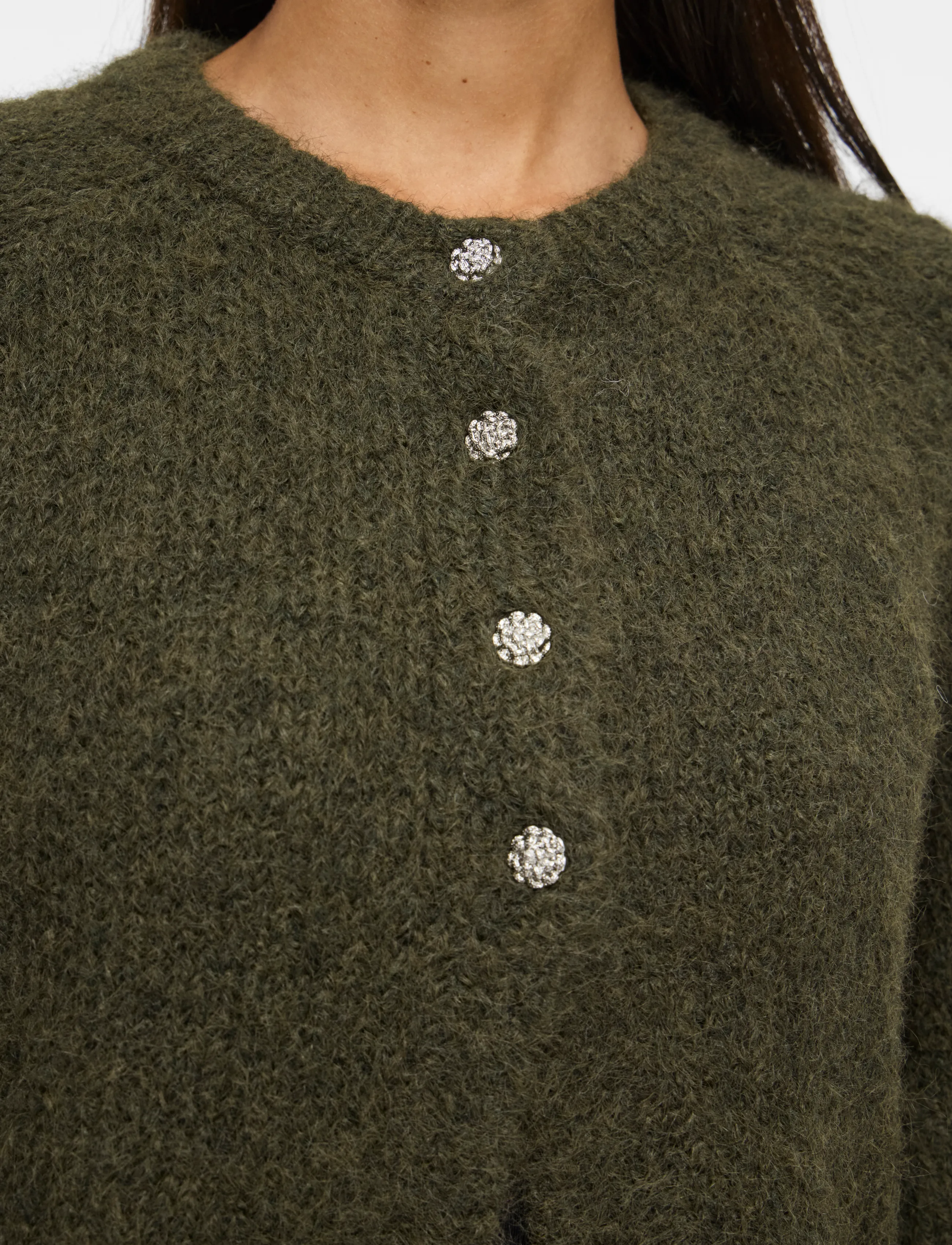 Vila VIBOWS 3/4 KNIT CARDIGAN/LN/1 - Geburtstag - FOREST NIGHT / green