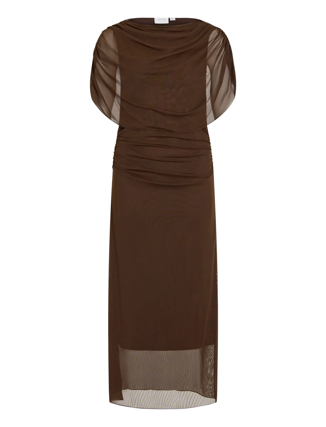VILA Vilissy Mesh Ankle Kleid Braun - XS - Damen