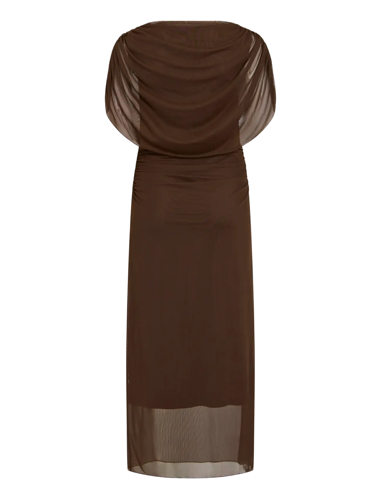 Vila - VILISSY MESH ANKLE DRESS - maxi dresses - coffee bean - 1