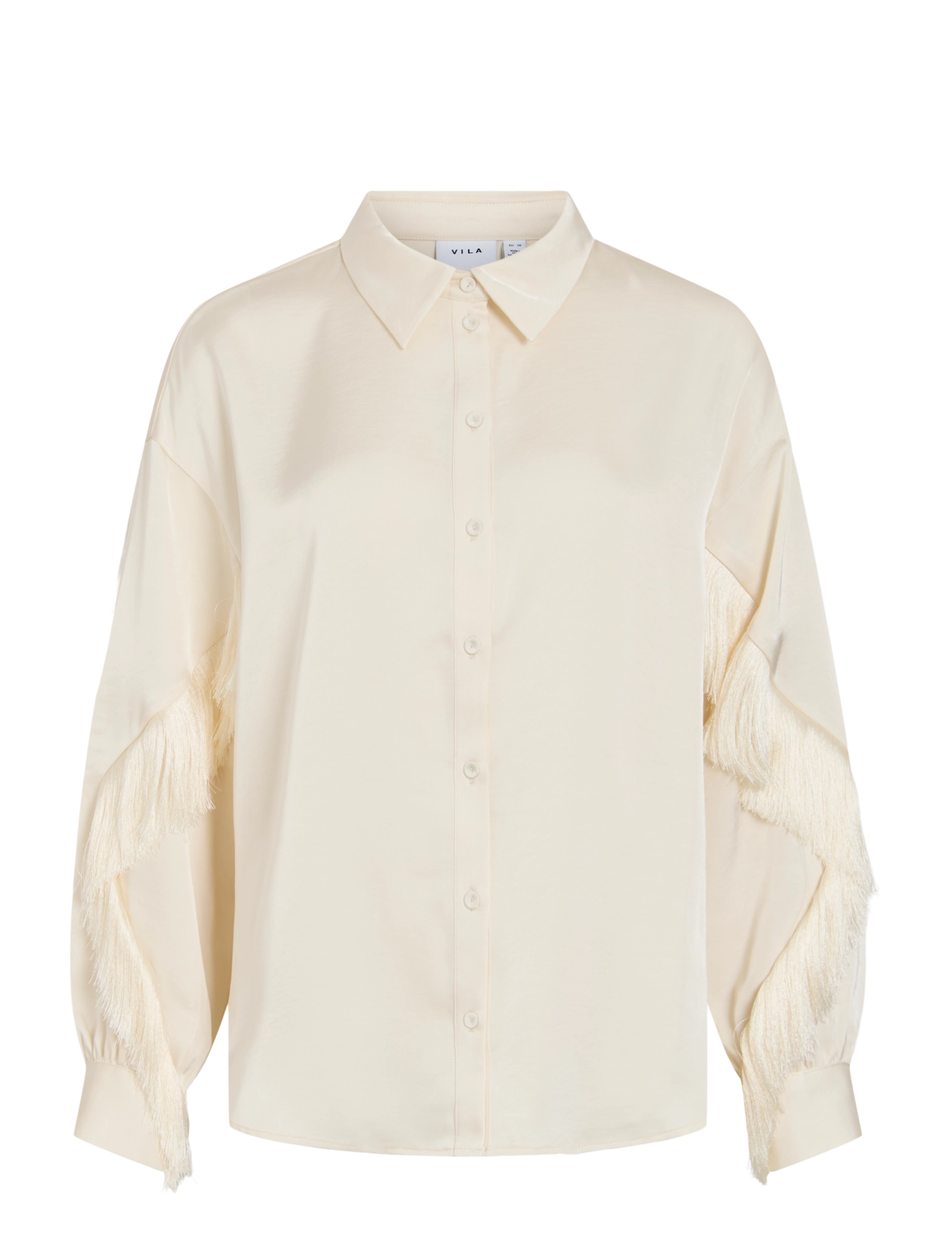 Vila VIRALFINE L/S SHIRT - Pluusid ja särgid - BIRCH / cream