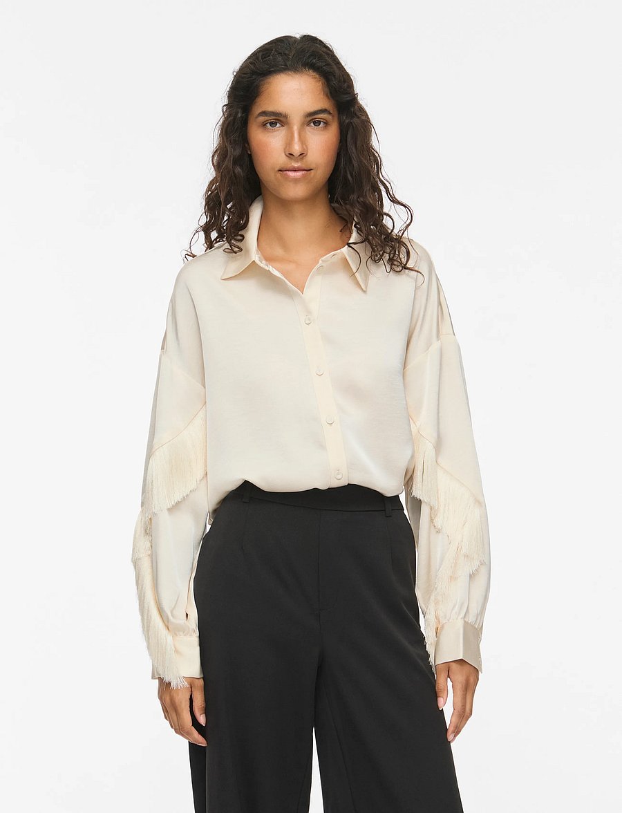 Vila - VIRALFINE L/S SHIRT - langärmlige hemden - birch - 0