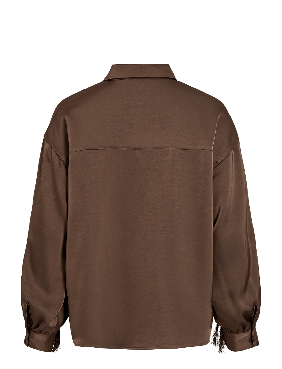 Vila - VIRALFINE L/S SHIRT - langärmlige hemden - coffee bean - 2