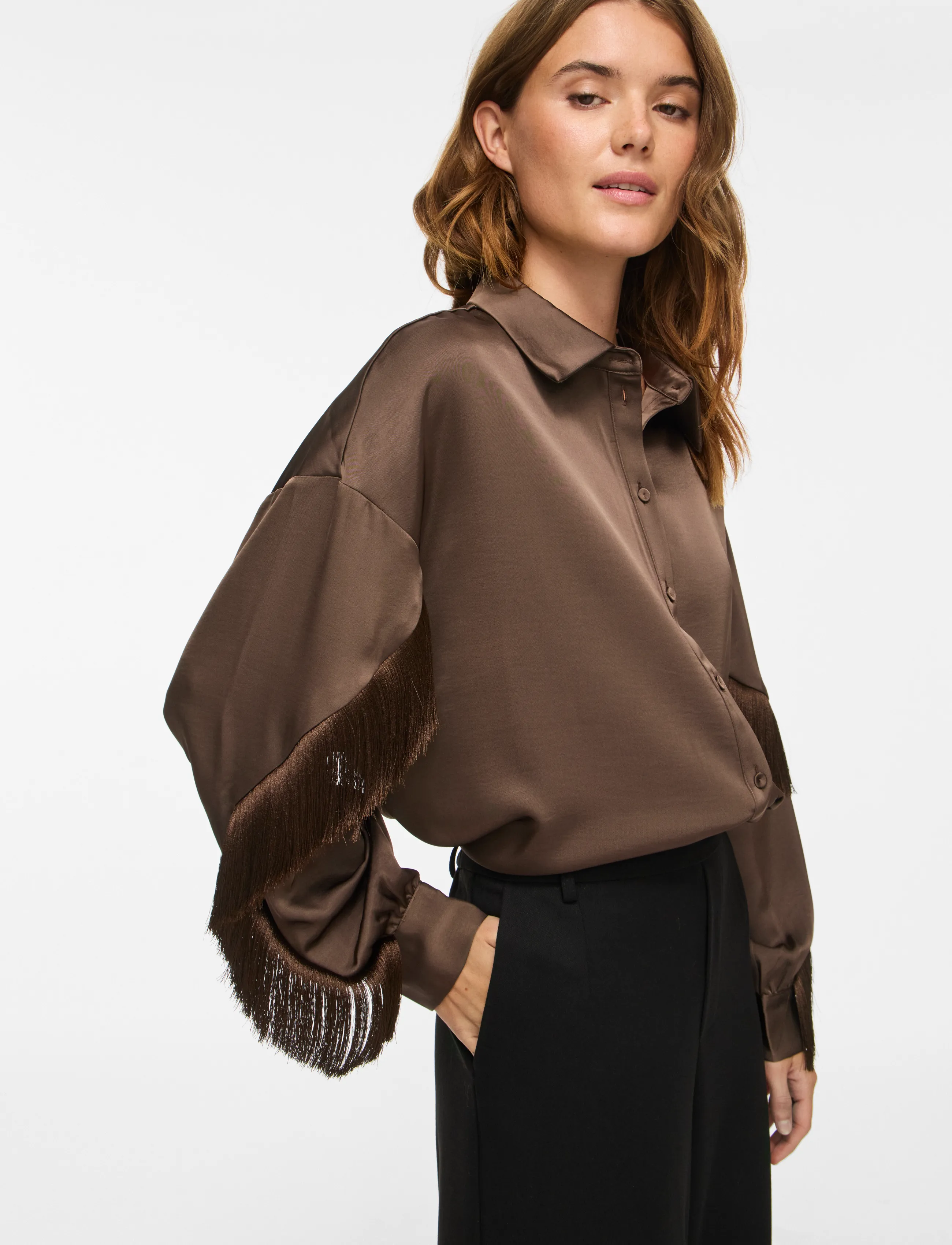 Vila - VIRALFINE L/S SHIRT - langärmlige hemden - coffee bean - 5