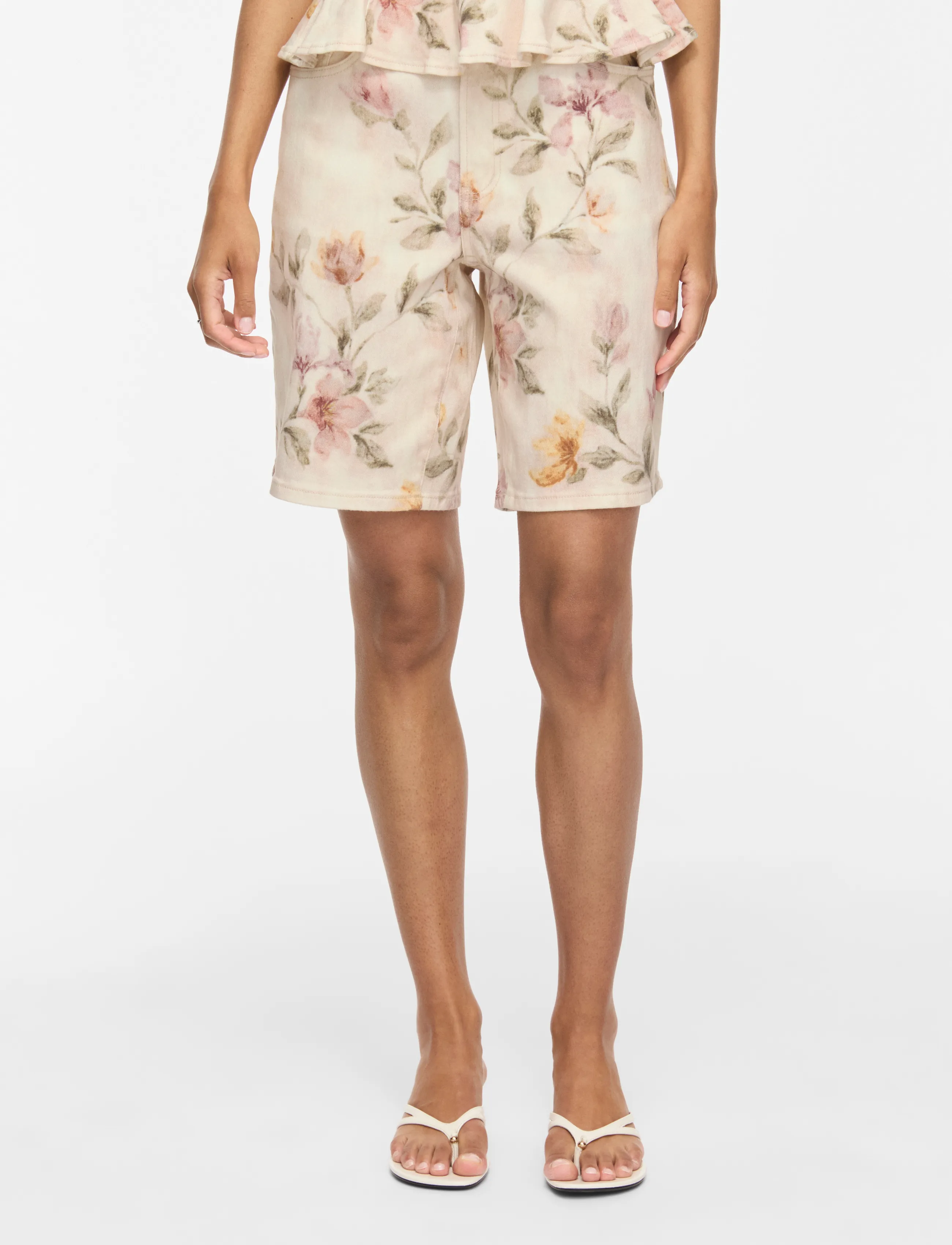 Vila Vichia Rw Bermuda Shorts, 38, Cream, Shorts > Bermudas, Dame