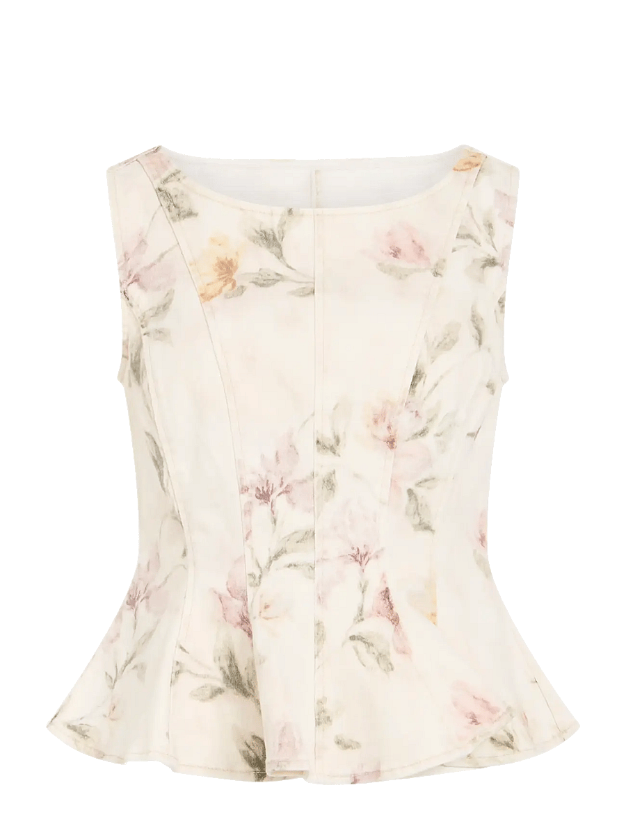 Vila - VICHIA S/L PEPLUM TOP - Ärmellose tops - birch - 1