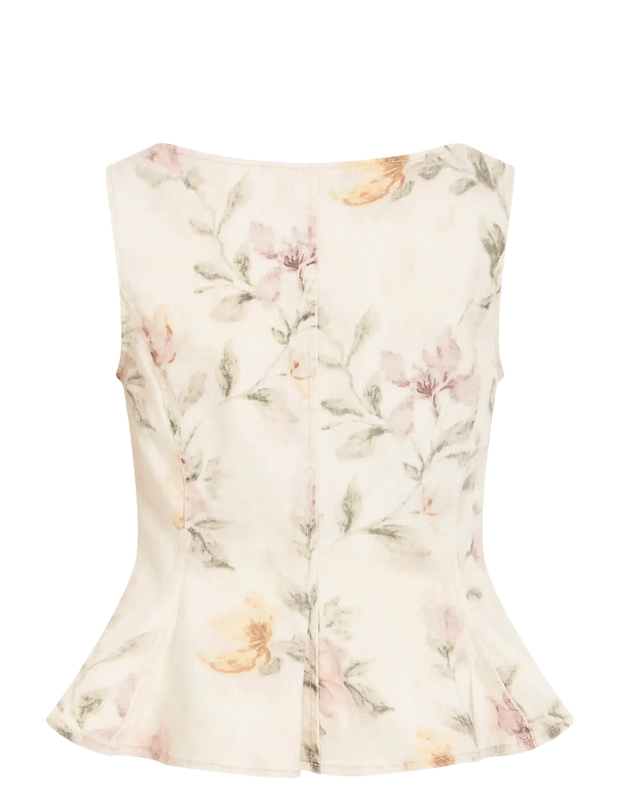 Vila - VICHIA S/L PEPLUM TOP - Ärmellose tops - birch - 2