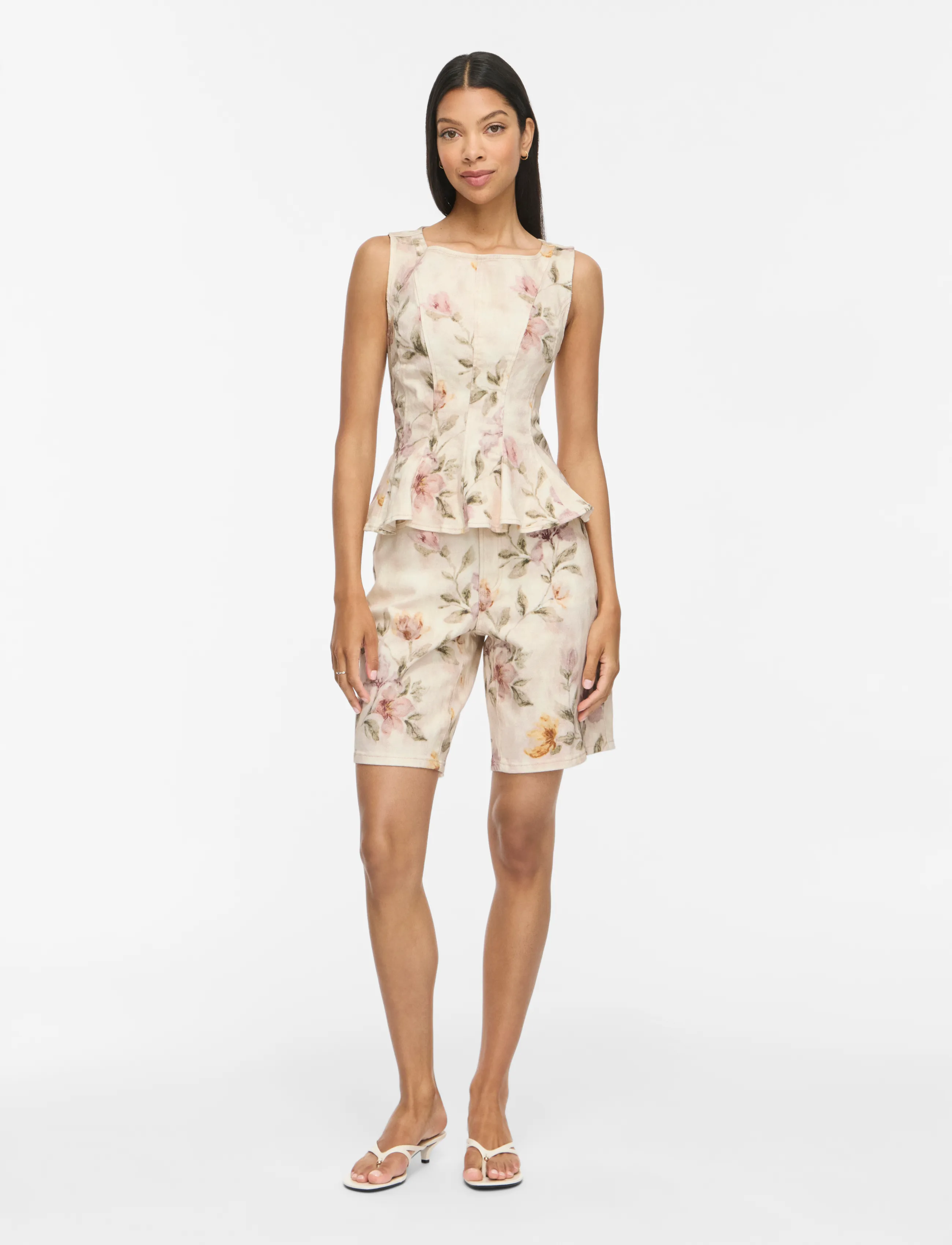 Vila - VICHIA S/L PEPLUM TOP - Ärmellose tops - birch - 4