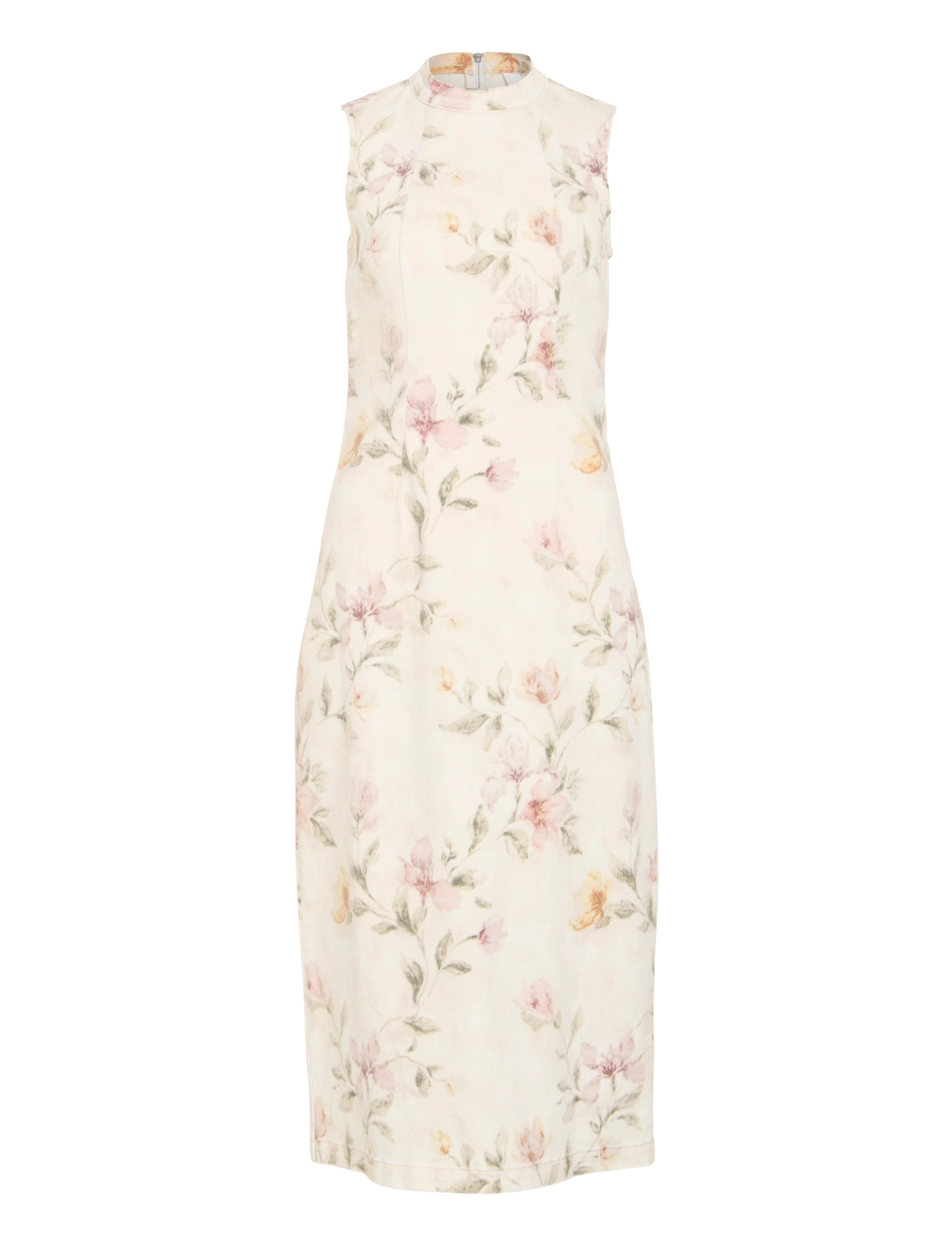 Vila - VICHIA S/L O-NECK MIDI DRESS - sommarklänningar - birch - 1