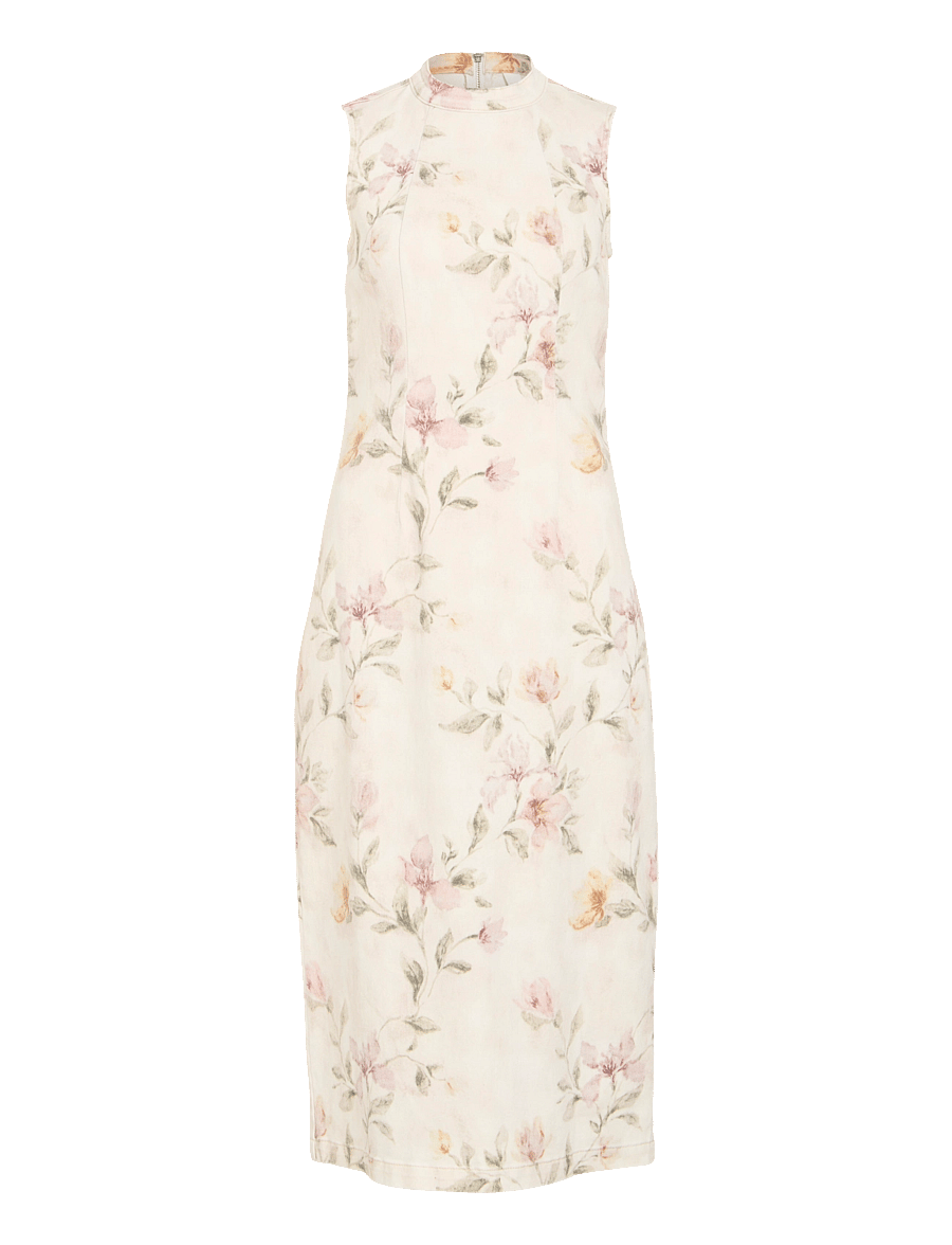 Vila - VICHIA S/L O-NECK MIDI DRESS - sommarklänningar - birch - 1