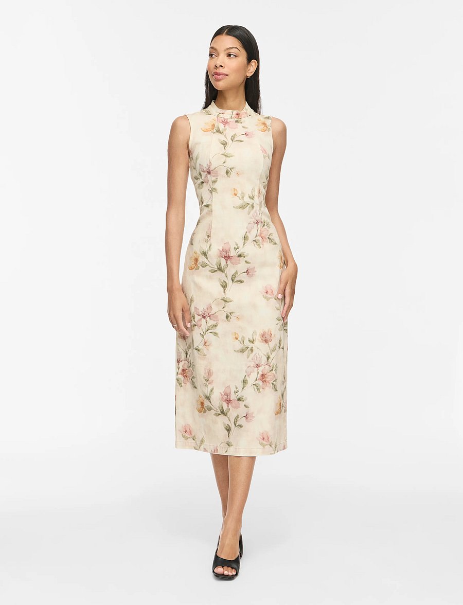 Vila - VICHIA S/L O-NECK MIDI DRESS - sommarklänningar - birch - 4