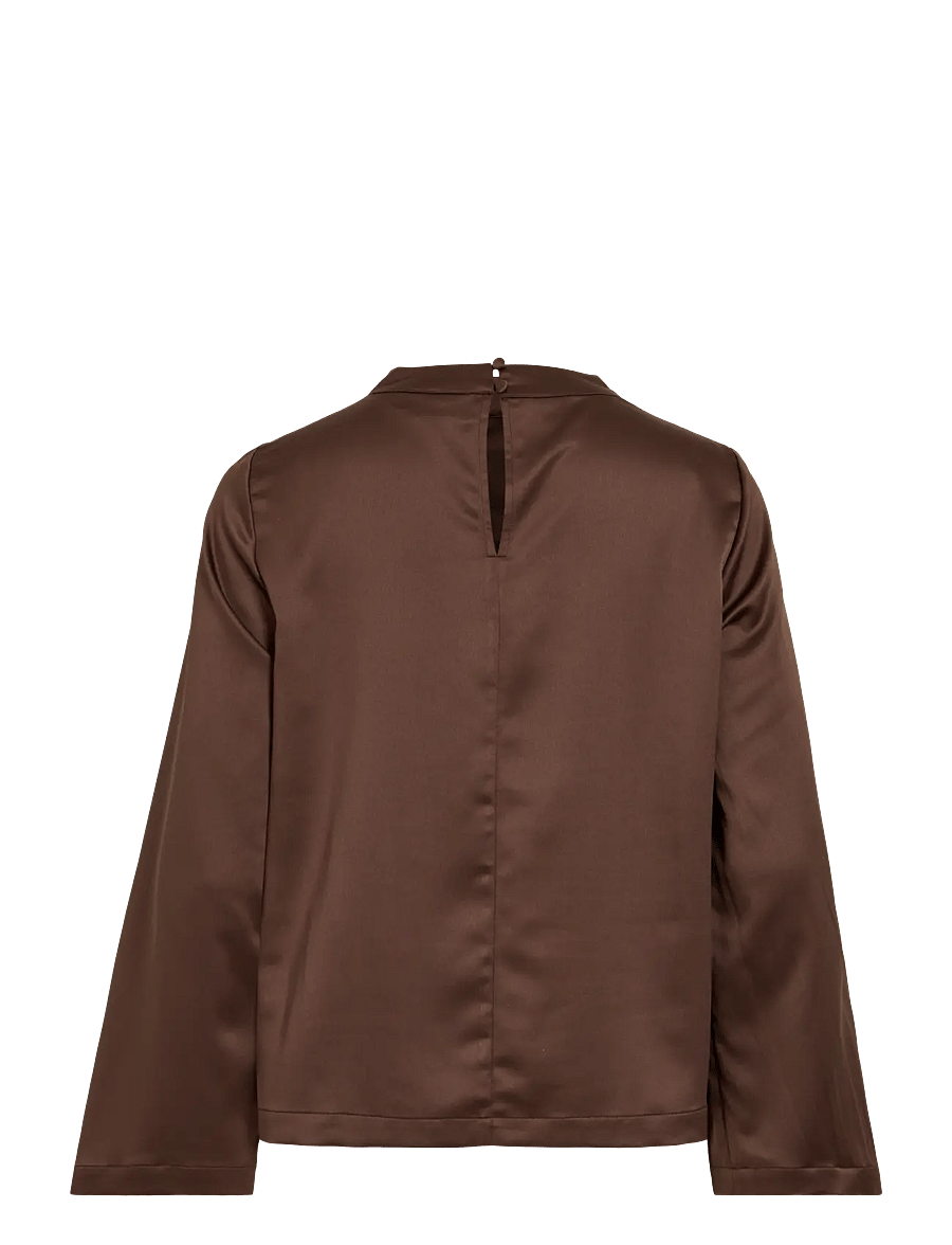 Vila - VILANNA HIGH NECK TOP/KA - long-sleeved tops - coffee bean - 1