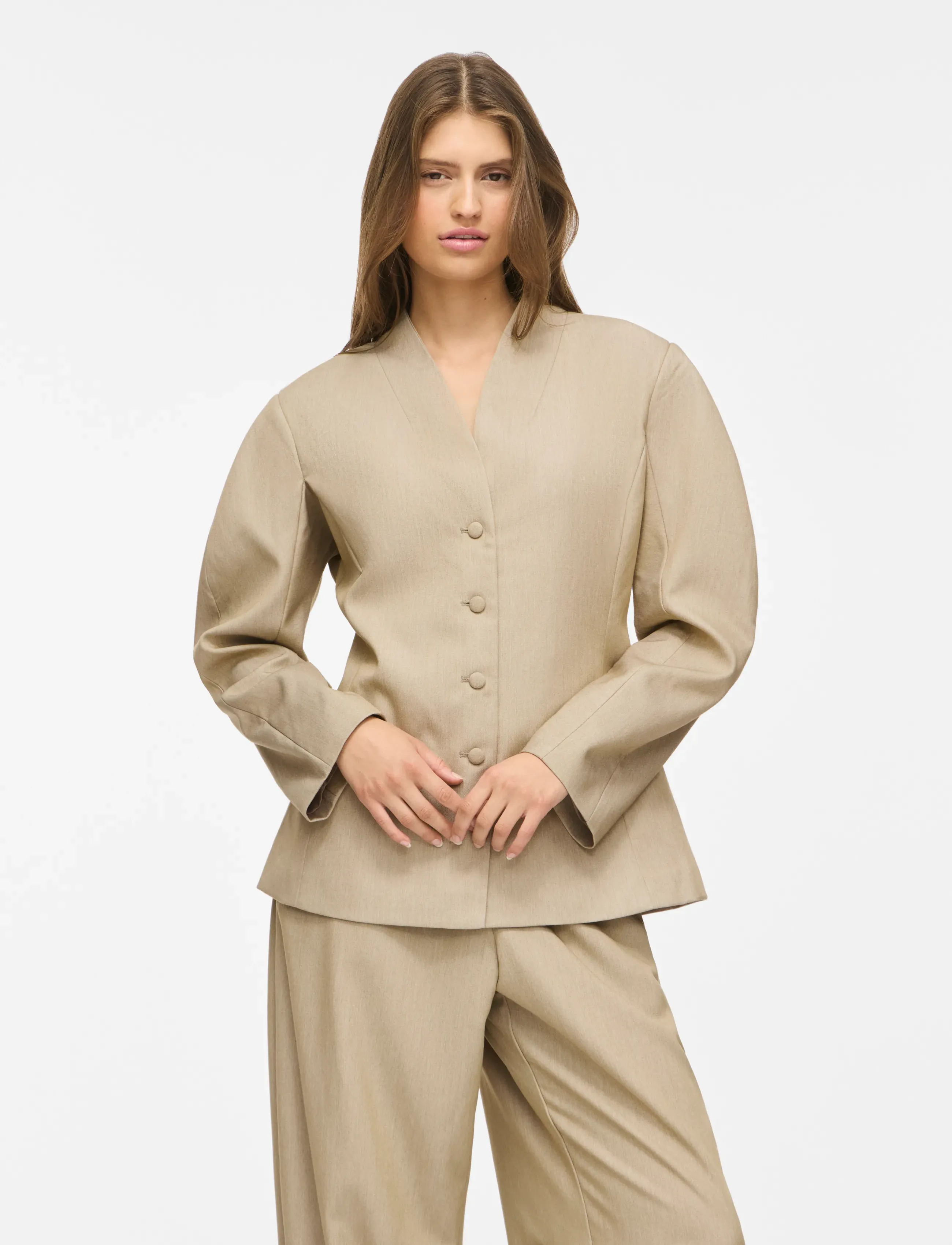 Vila VIEPONINE L/S BLAZER - Vila - NATURAL MELANGE / beige