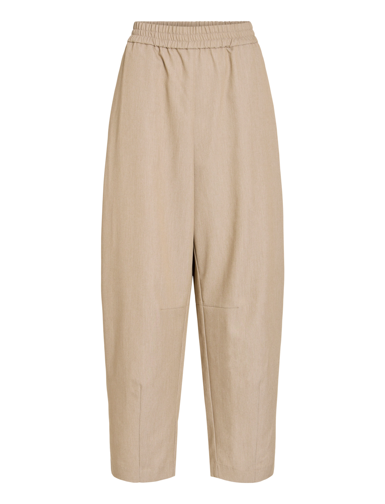 Vila VIEPONINE HW BARREL PANTS - Hosen - NATURAL MELANGE / beige